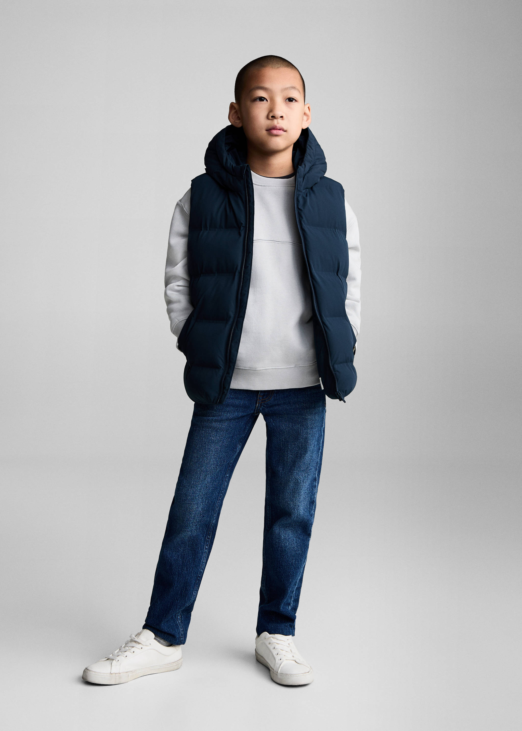 Quilted gilet with hood - General plane