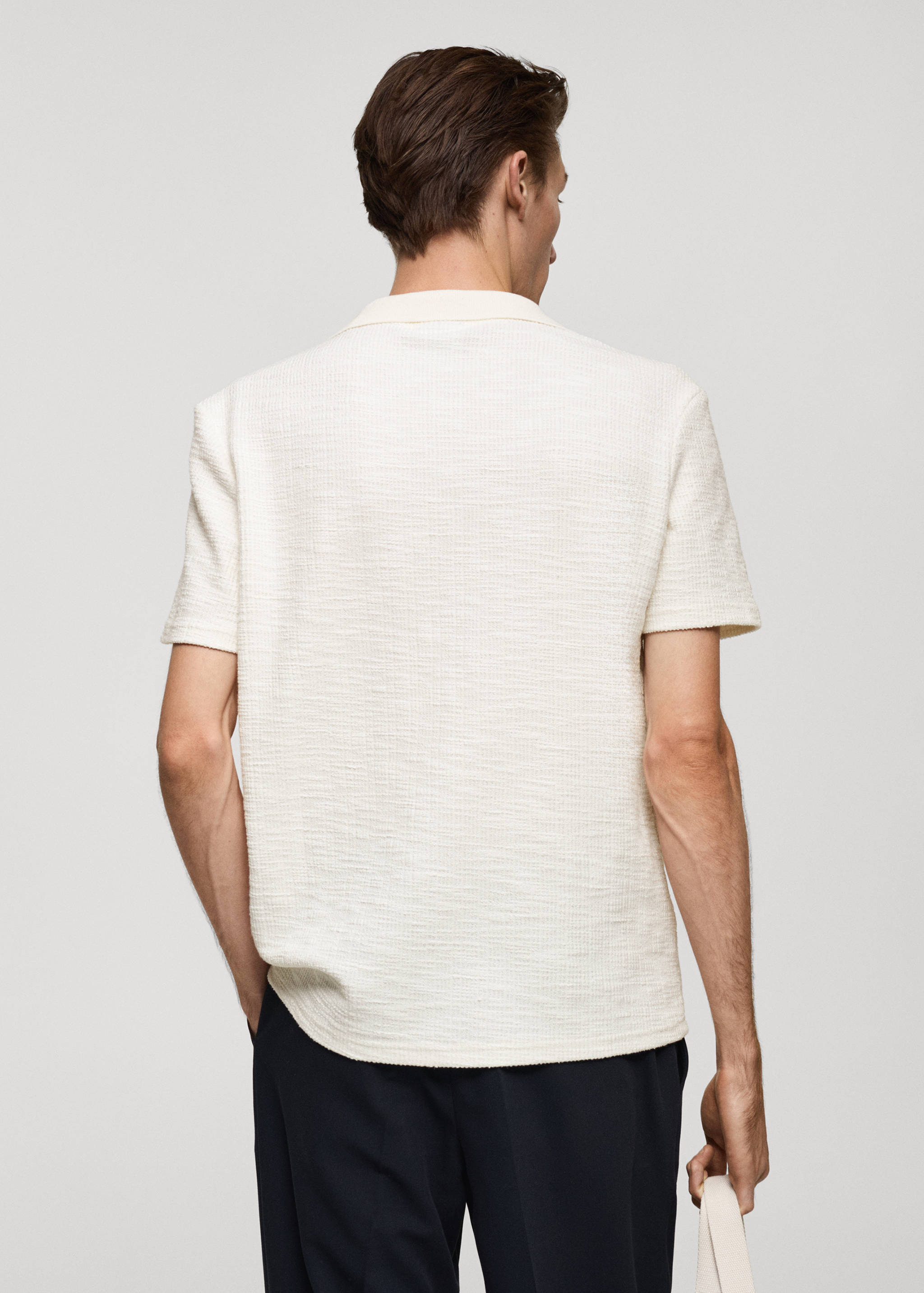 Polo i bomull med struktur - Baksiden av artikkelen
