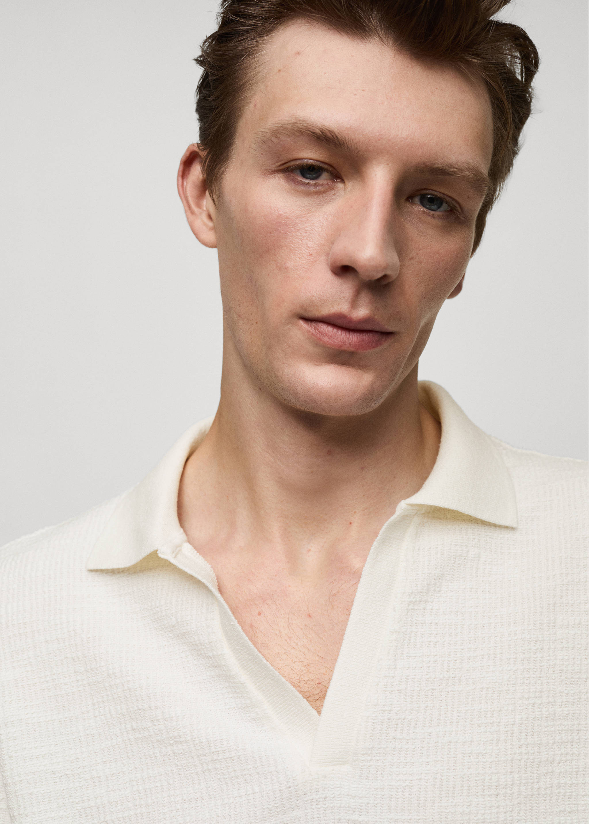 Polo i bomull med struktur - Artikkeldetalj 1