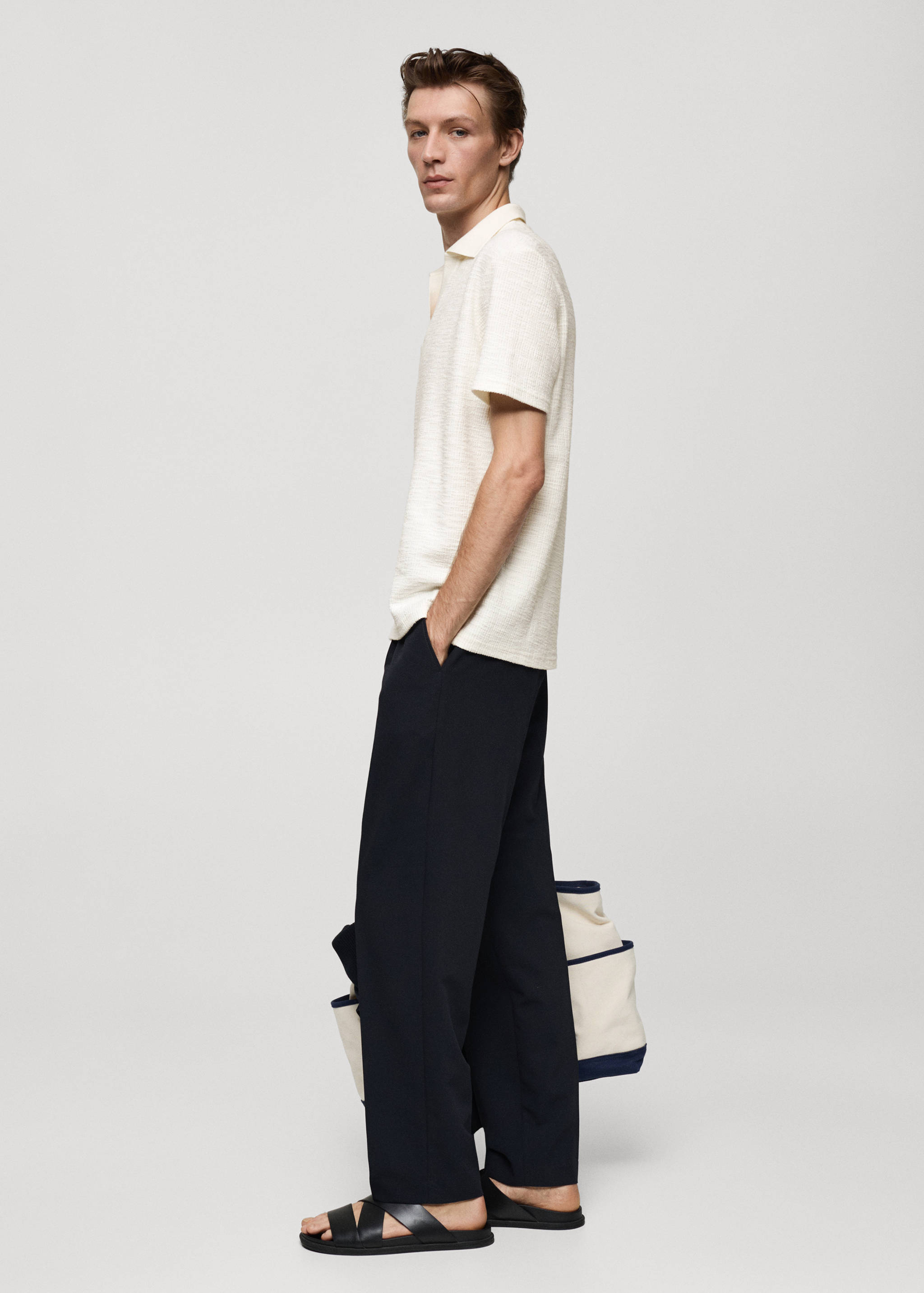 Polo i bomull med struktur - Artikkeldetalj 2