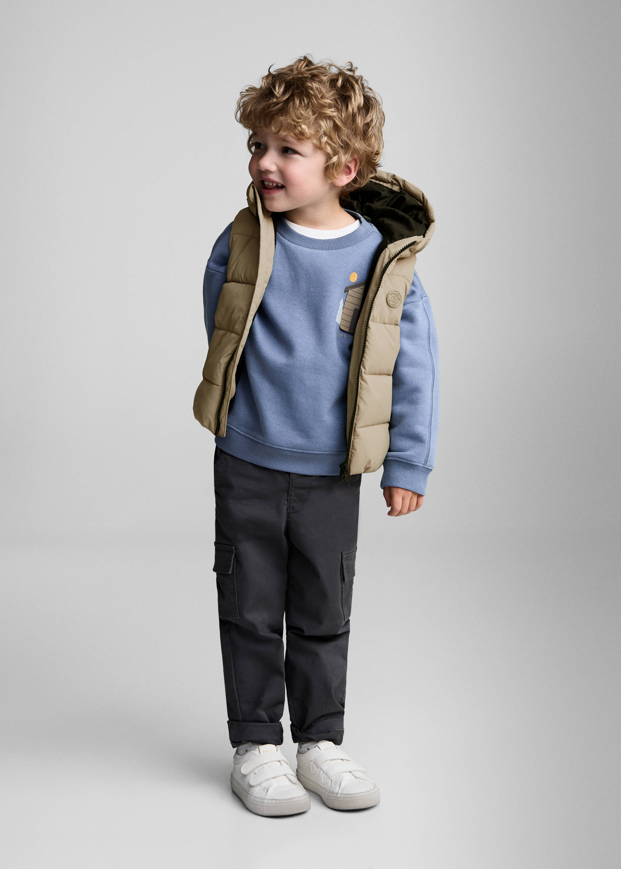 Quilted gilet with hood - General plane