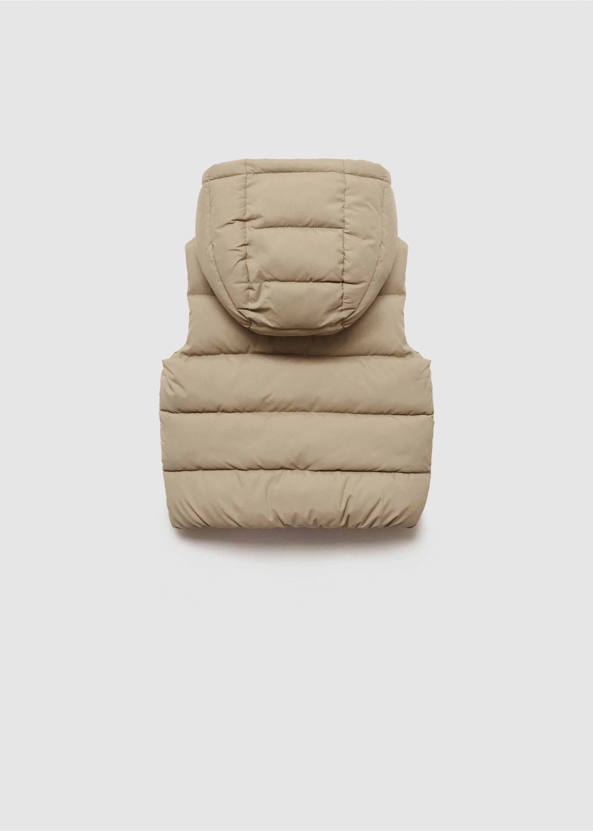 Gilet matelassé à capuche - Verso de l’article, Ivoire. Ref: 77064010-00.