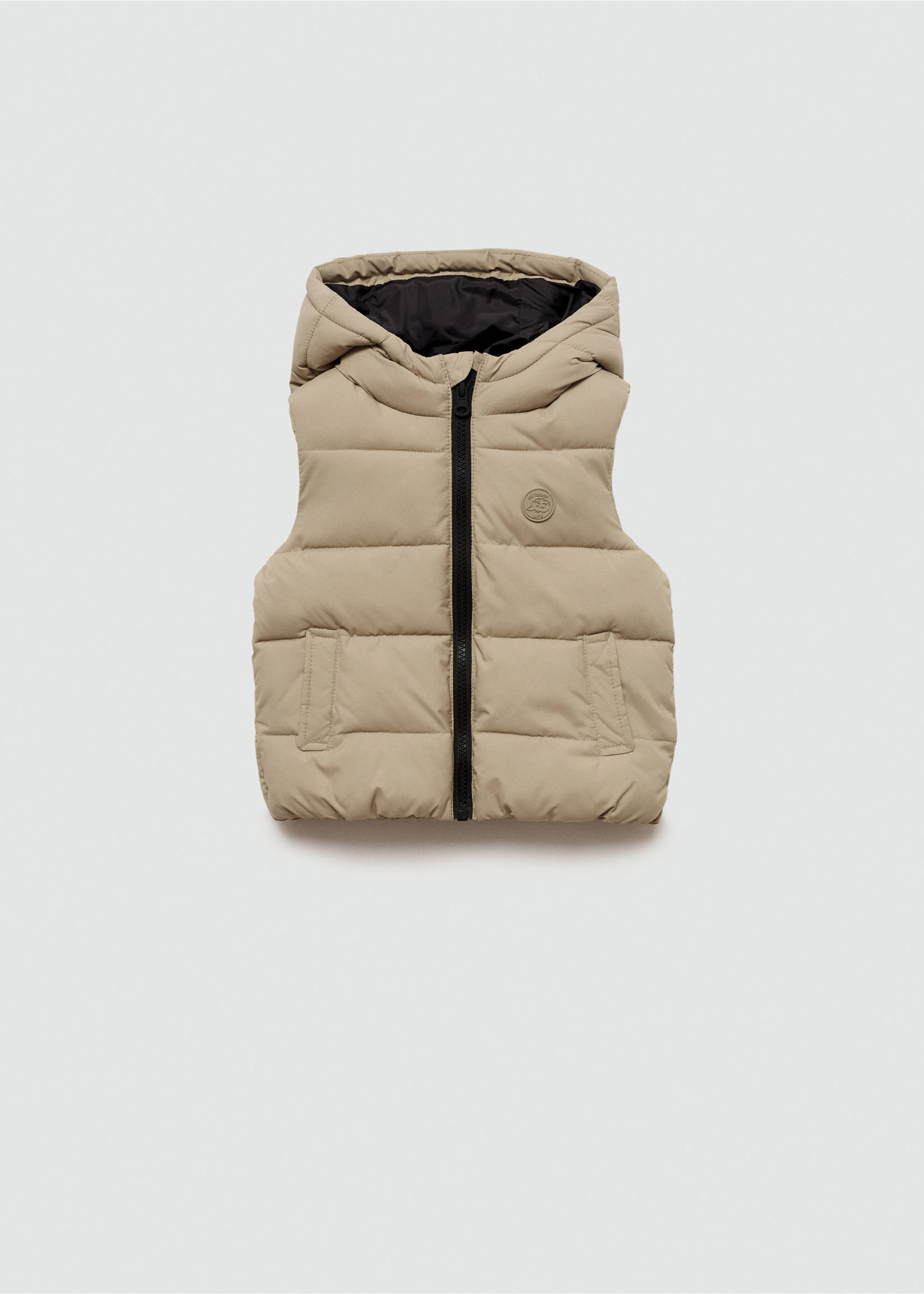 Gilet matelassé à capuche - Article sans modèle, Ivoire. Ref: 77064010-00.