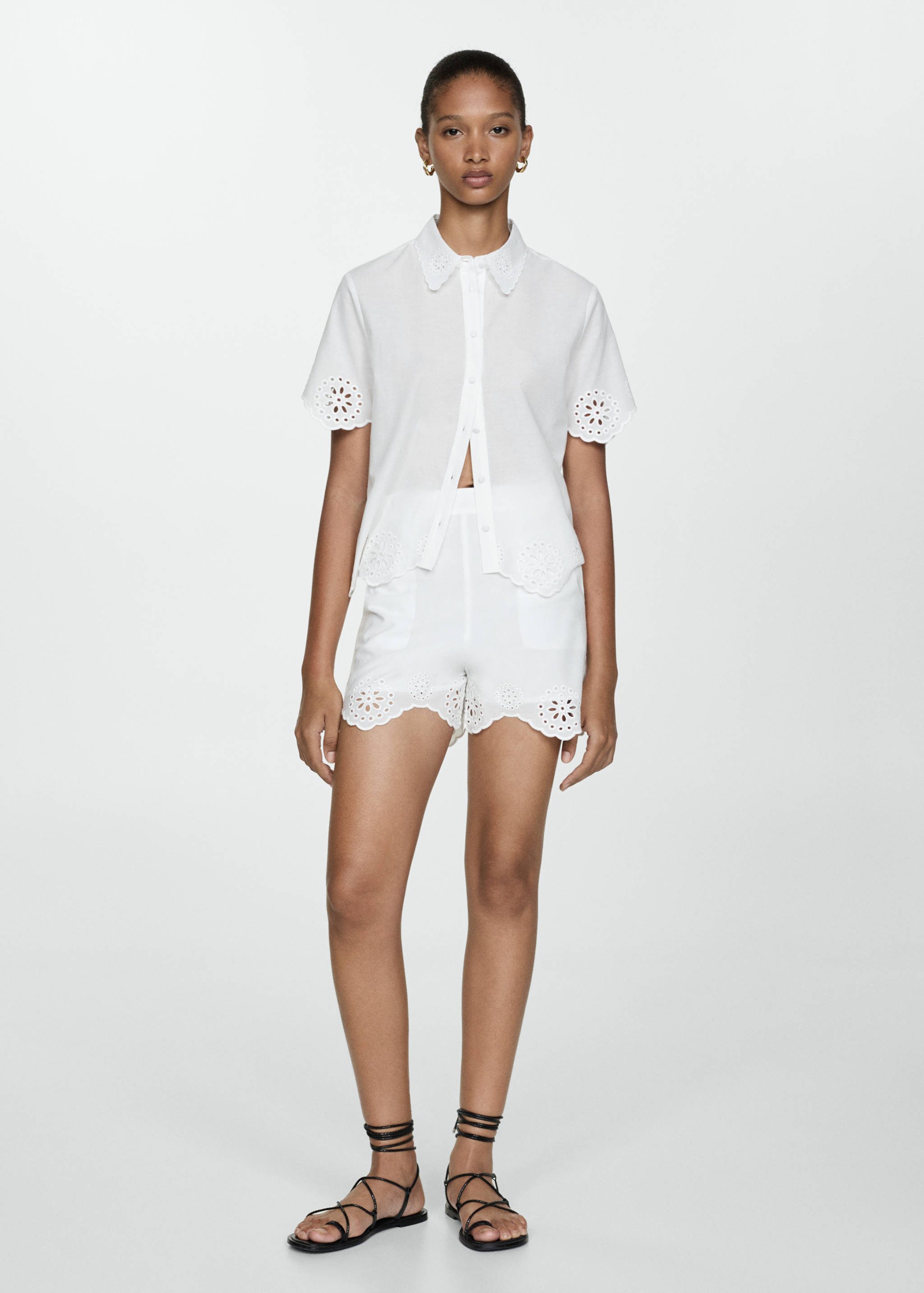 Embroidered openwork shirt - General plane