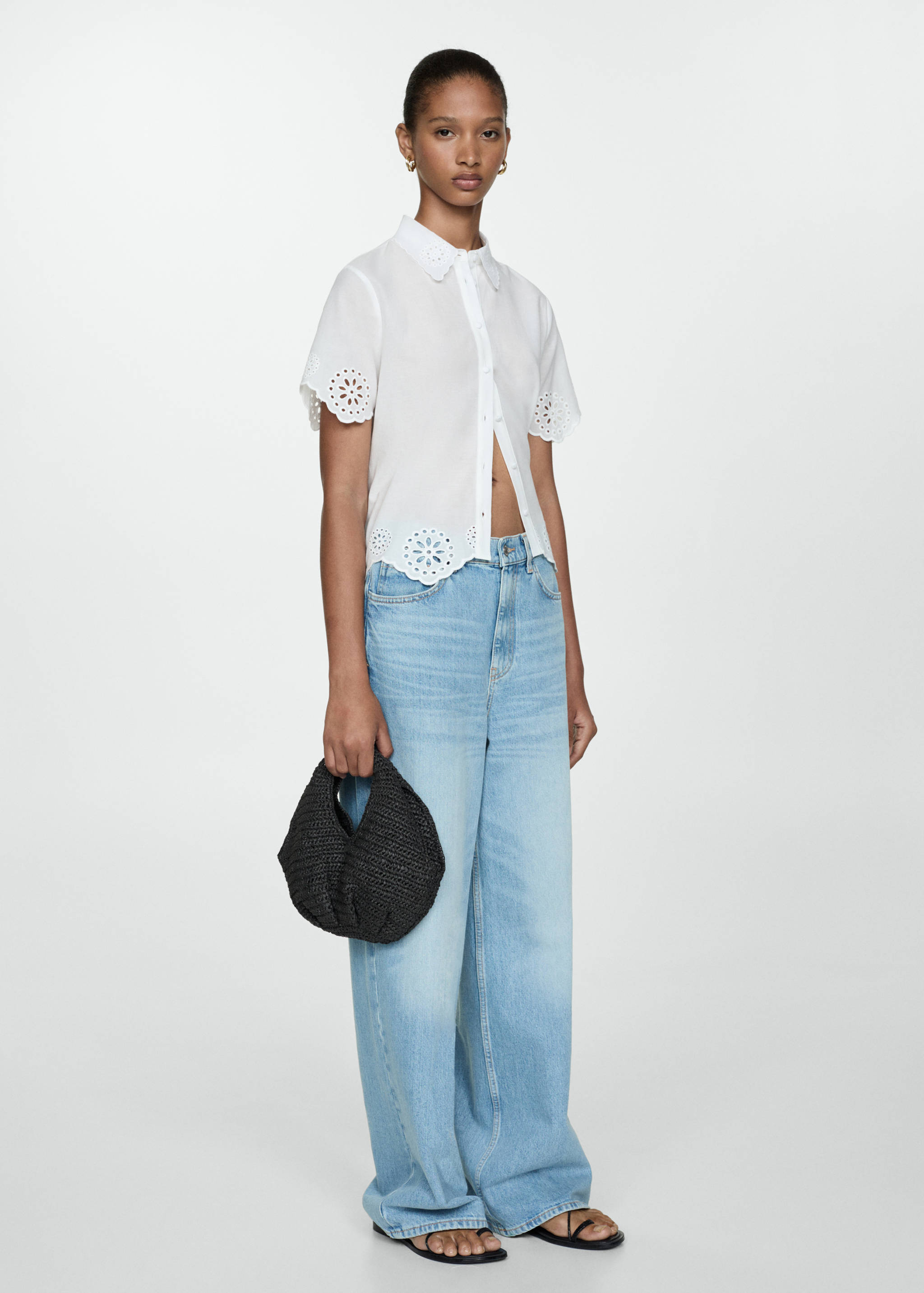 Embroidered openwork shirt - Details of the article 2