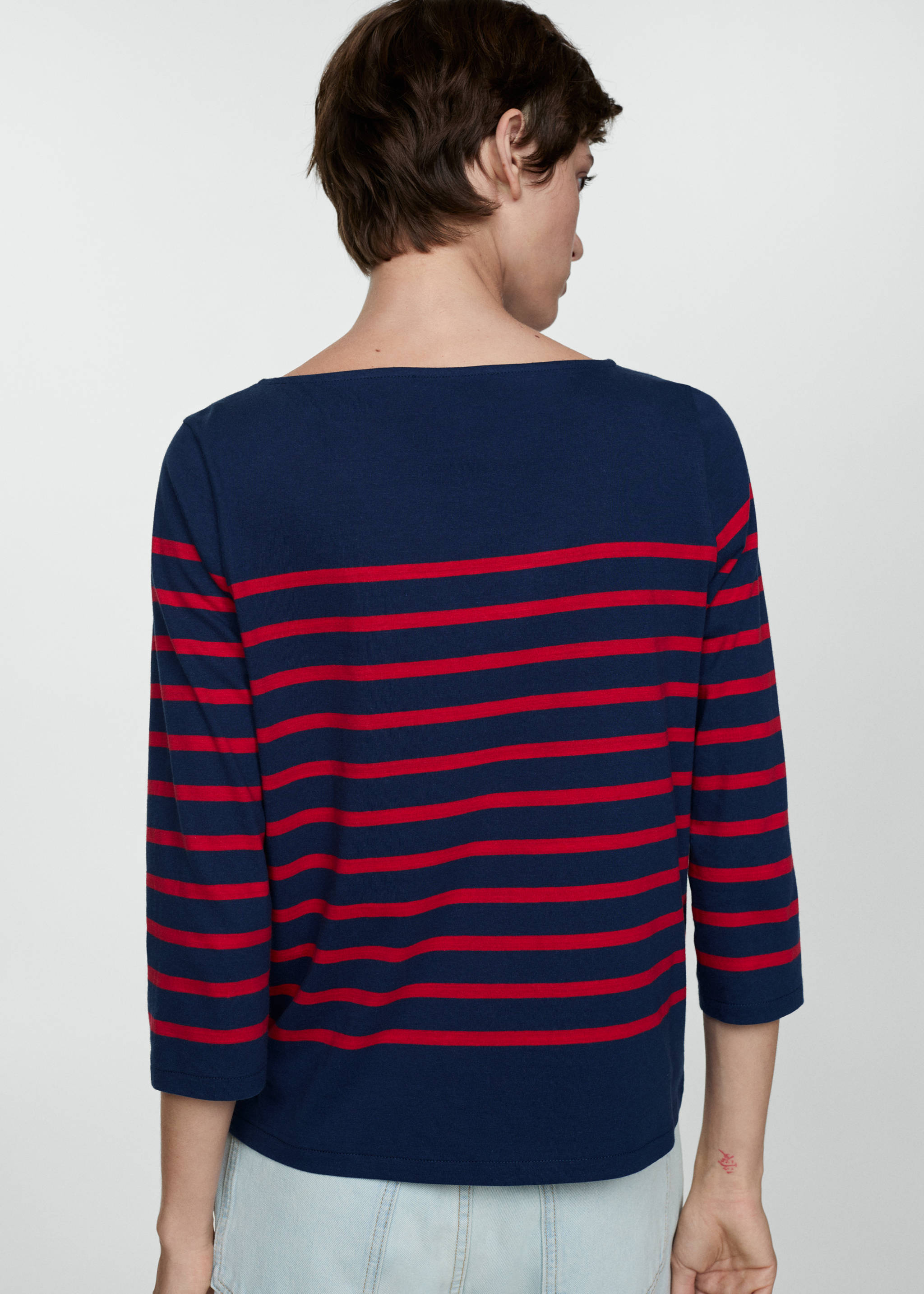 Striped boat-neck t-shirt - Reverse of the article