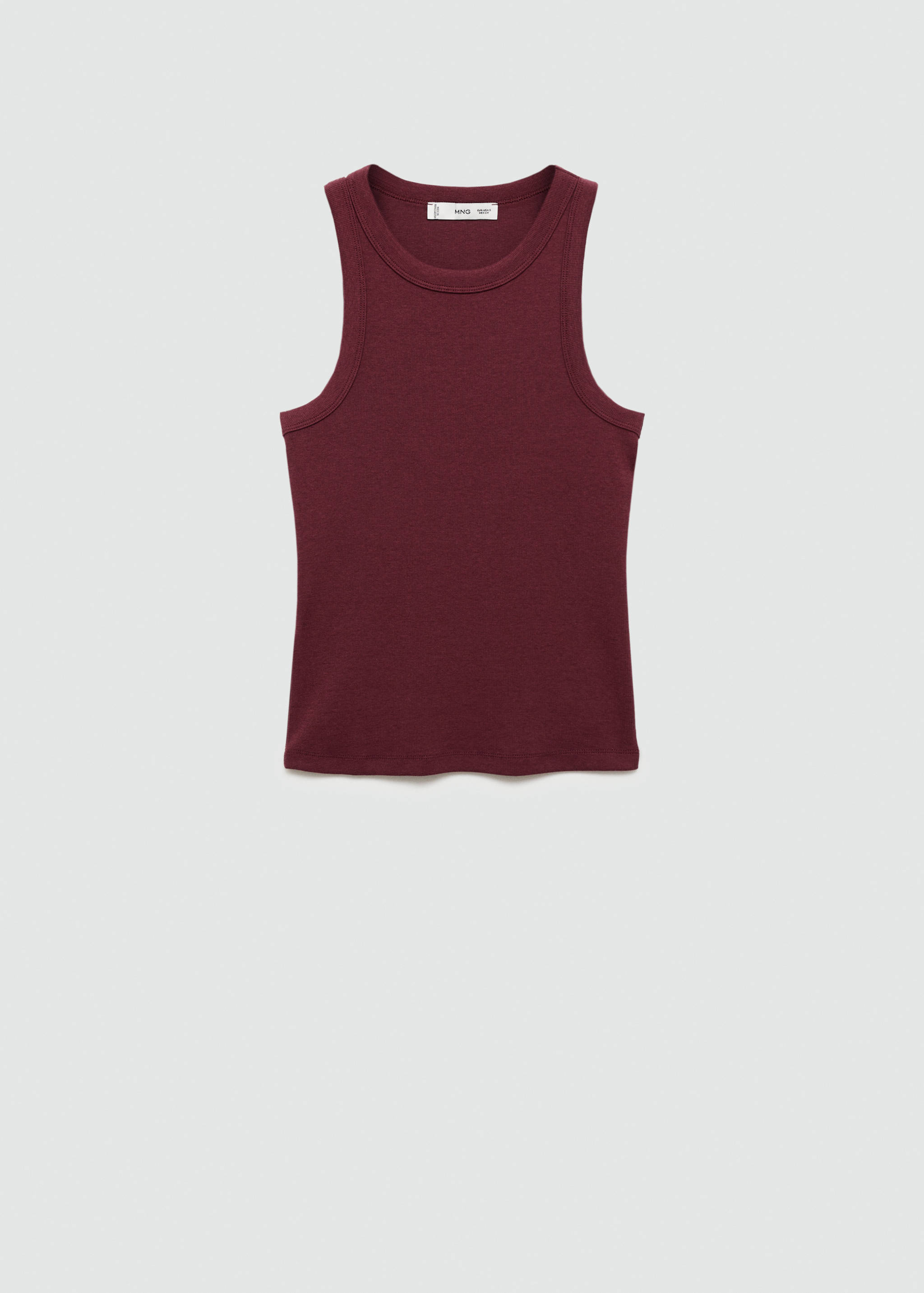 Ribbed cotton-blend top - Article without model