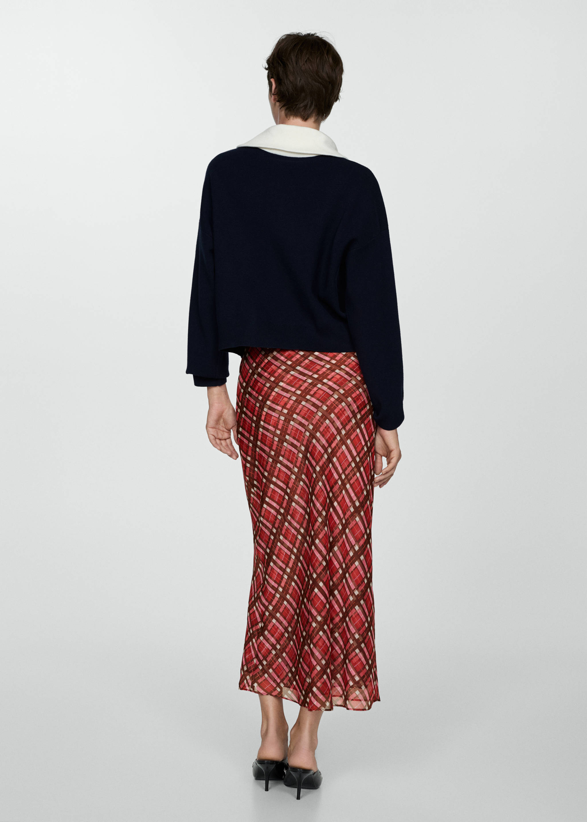 Checked long skirt - Reverse of the article