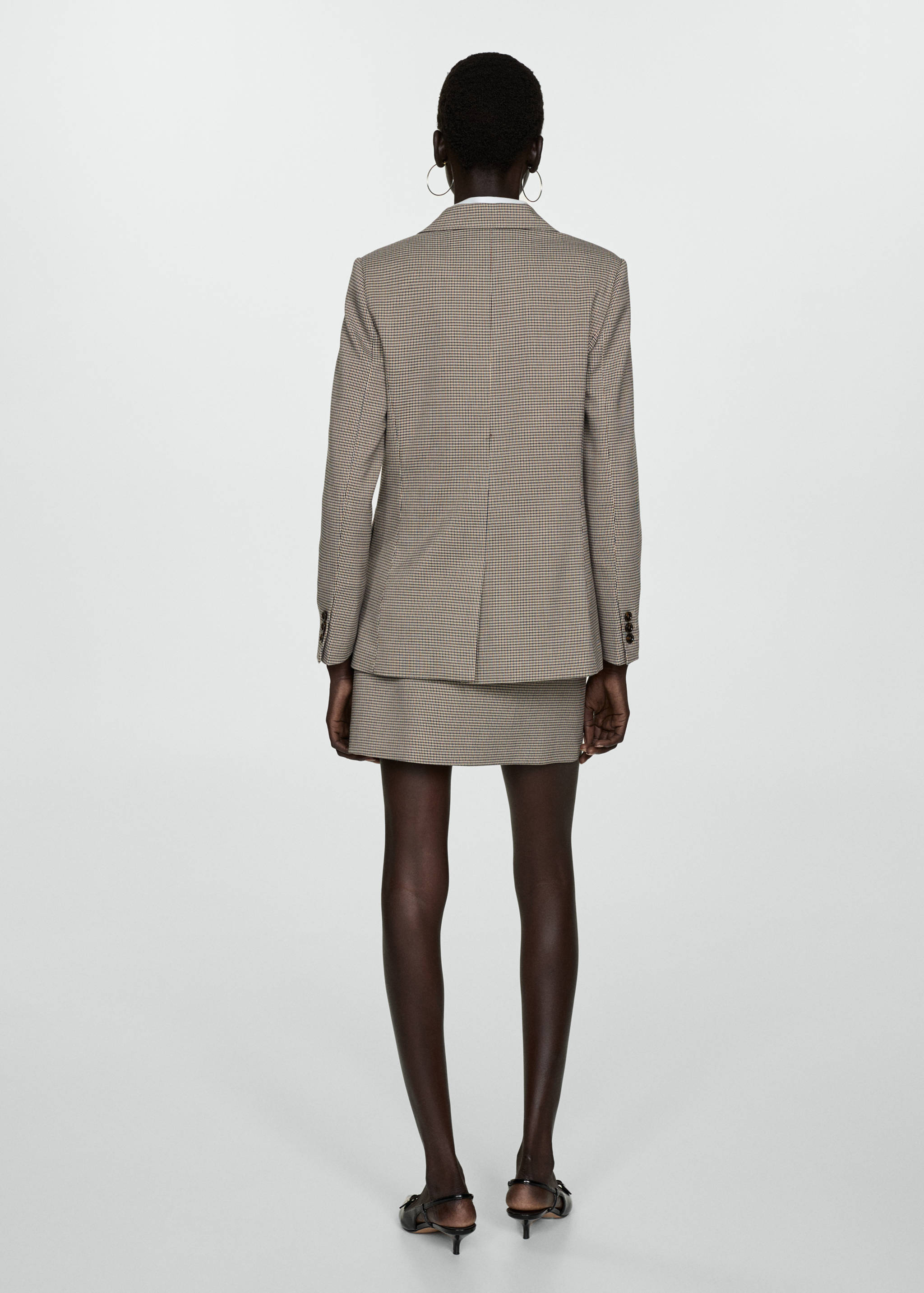 Double-breasted micro-houndstooth jacket - Reverse of the article