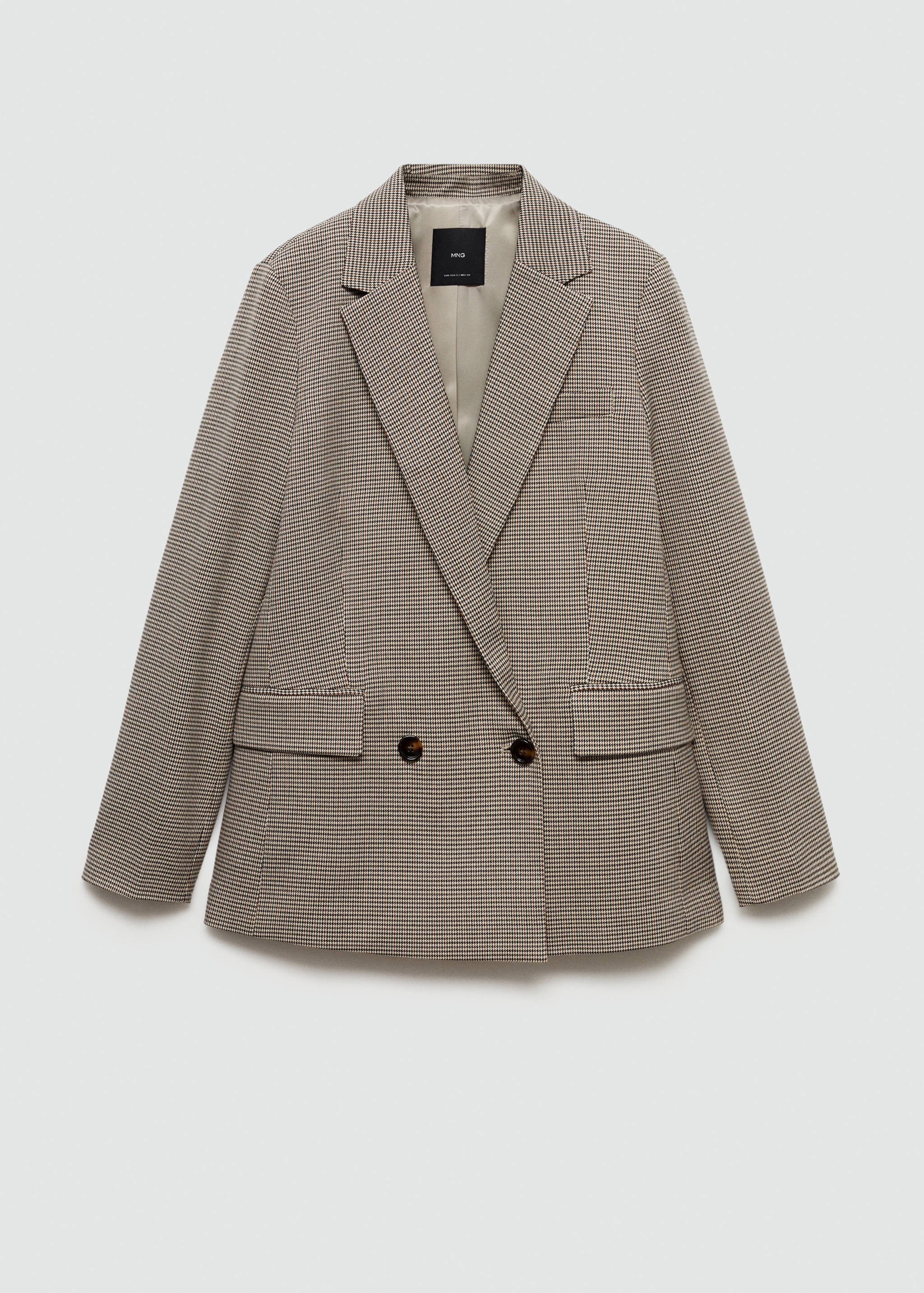 Double-breasted micro-houndstooth jacket - Article without model