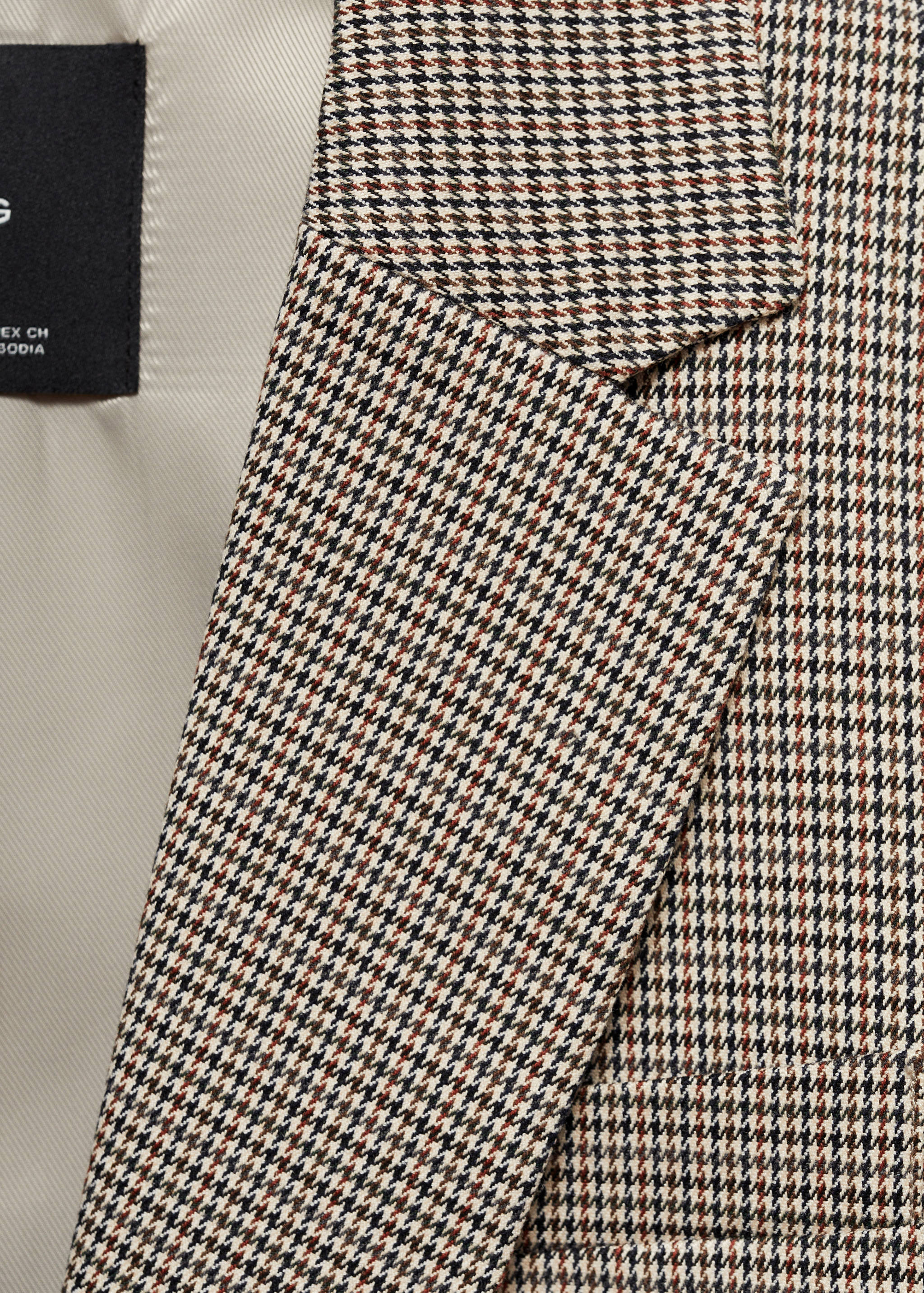 Double-breasted micro-houndstooth jacket - Details of the article 0