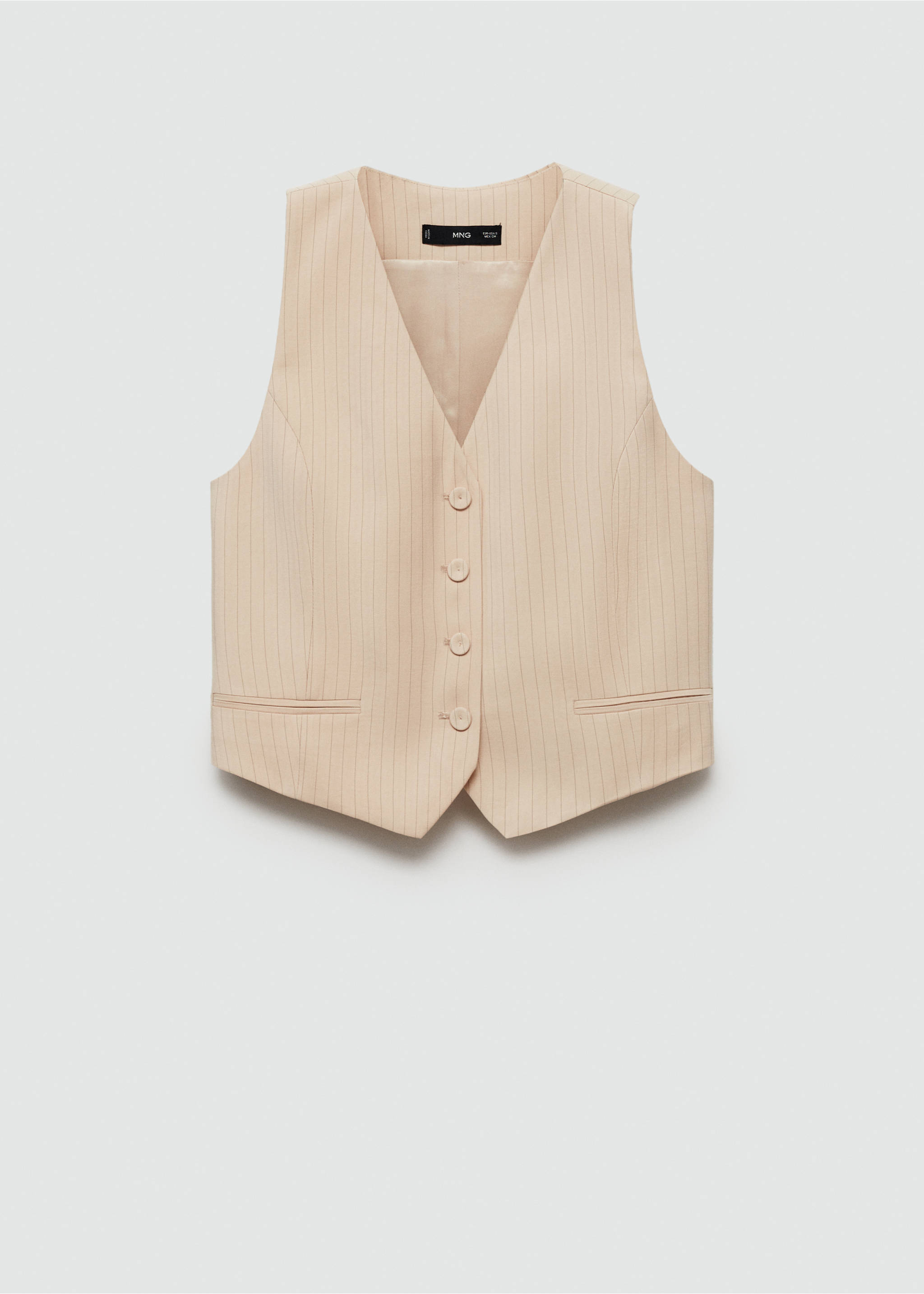 Striped suit waistcoat - Изделие без модели, Бежевый. Ref: 77064025-00.
