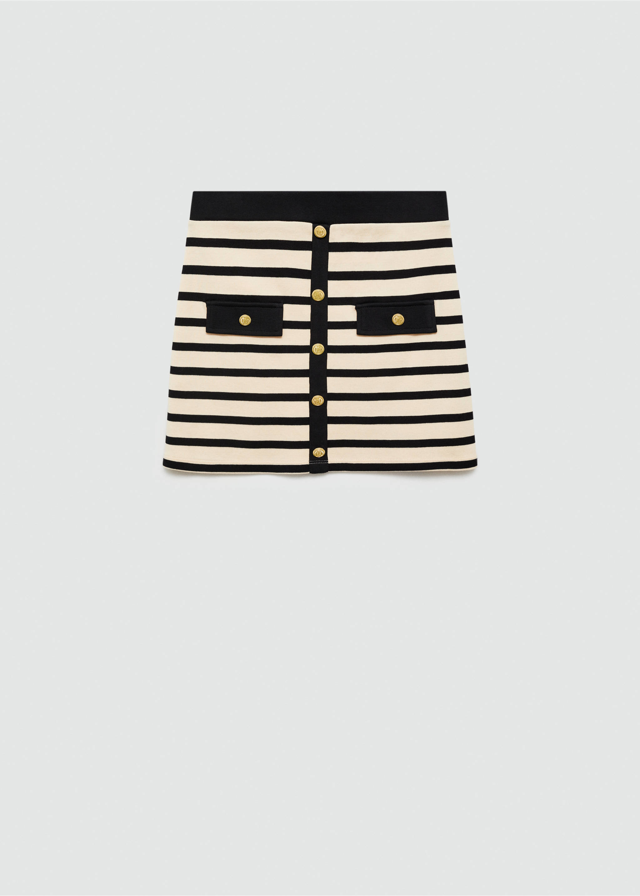 Buttoned knit skirt - Article without model, Ecru. Ref: 77064028-00.