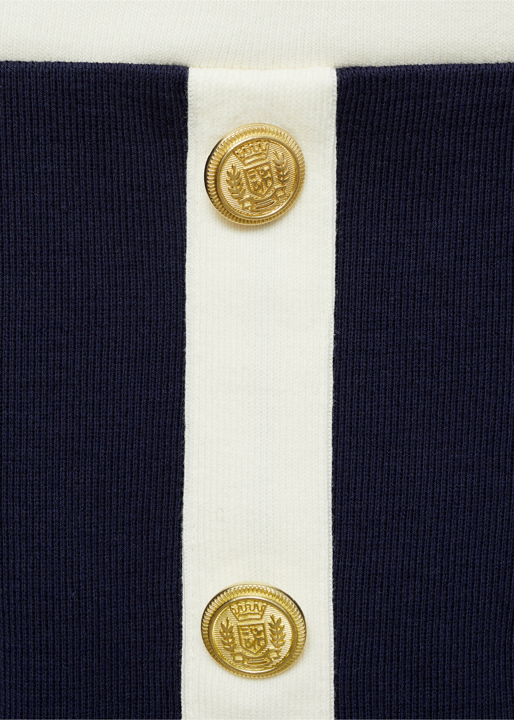 Buttoned knit skirt - Details of the article 8, Dark Navy. Ref: 77064028-00.