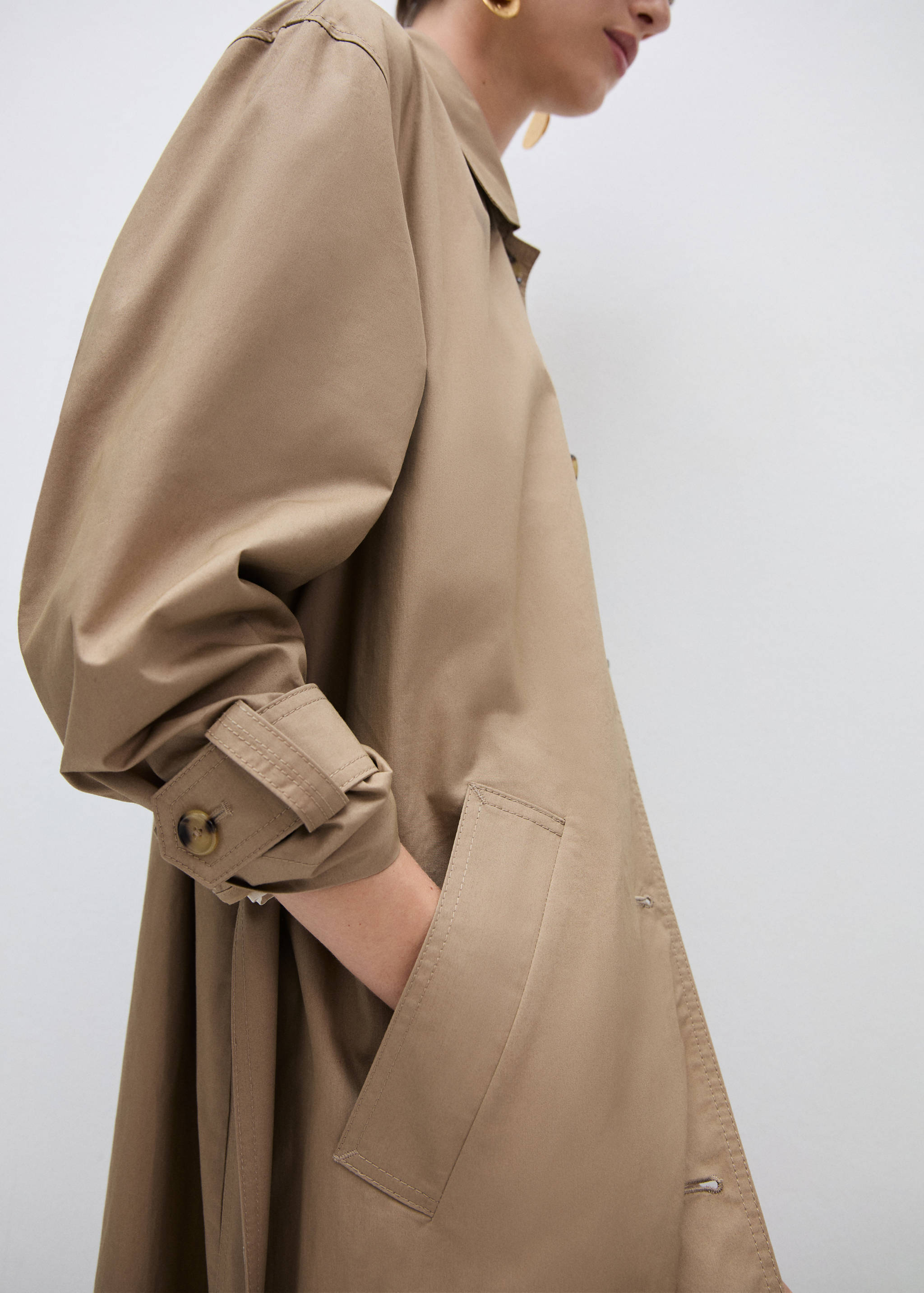Trench algodón cuello camisero - Detalle del artículo 6