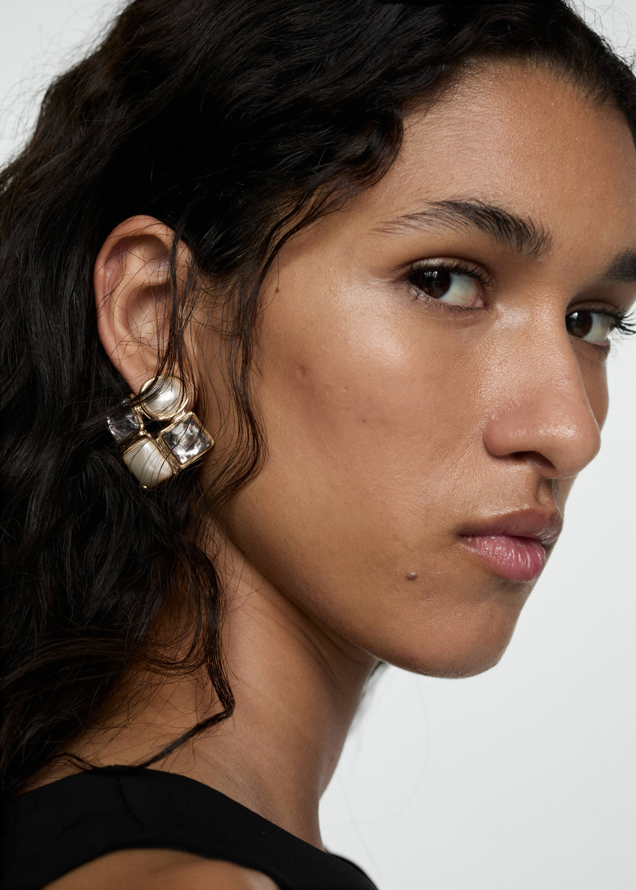 Combined square earrings - General plane