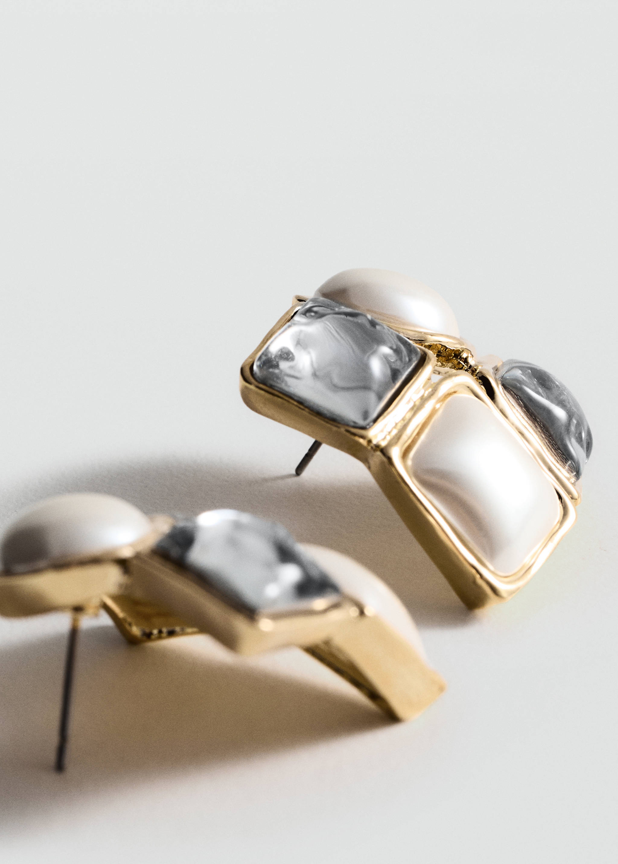 Combined square earrings - Medium plane