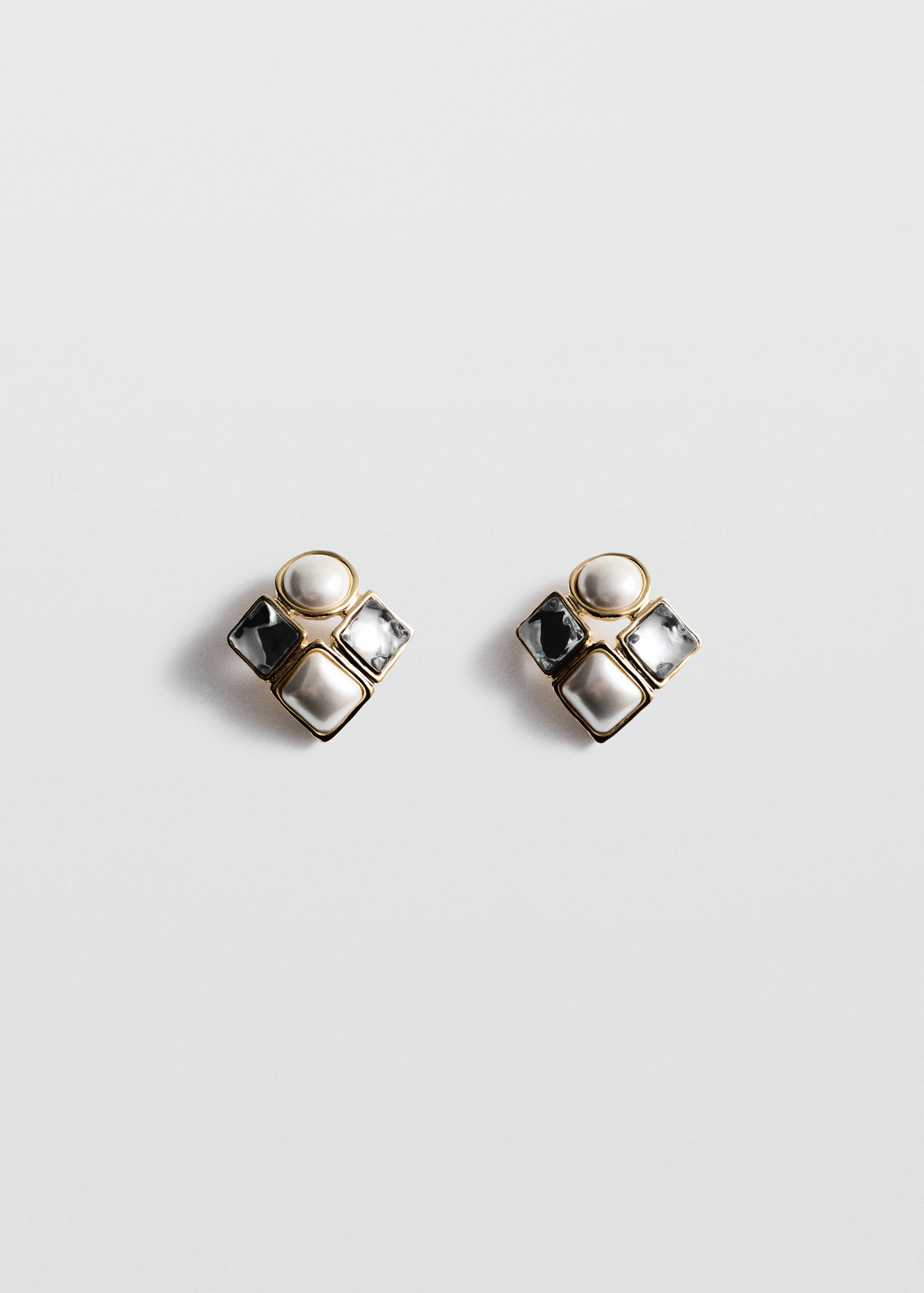 Combined square earrings - Article without model