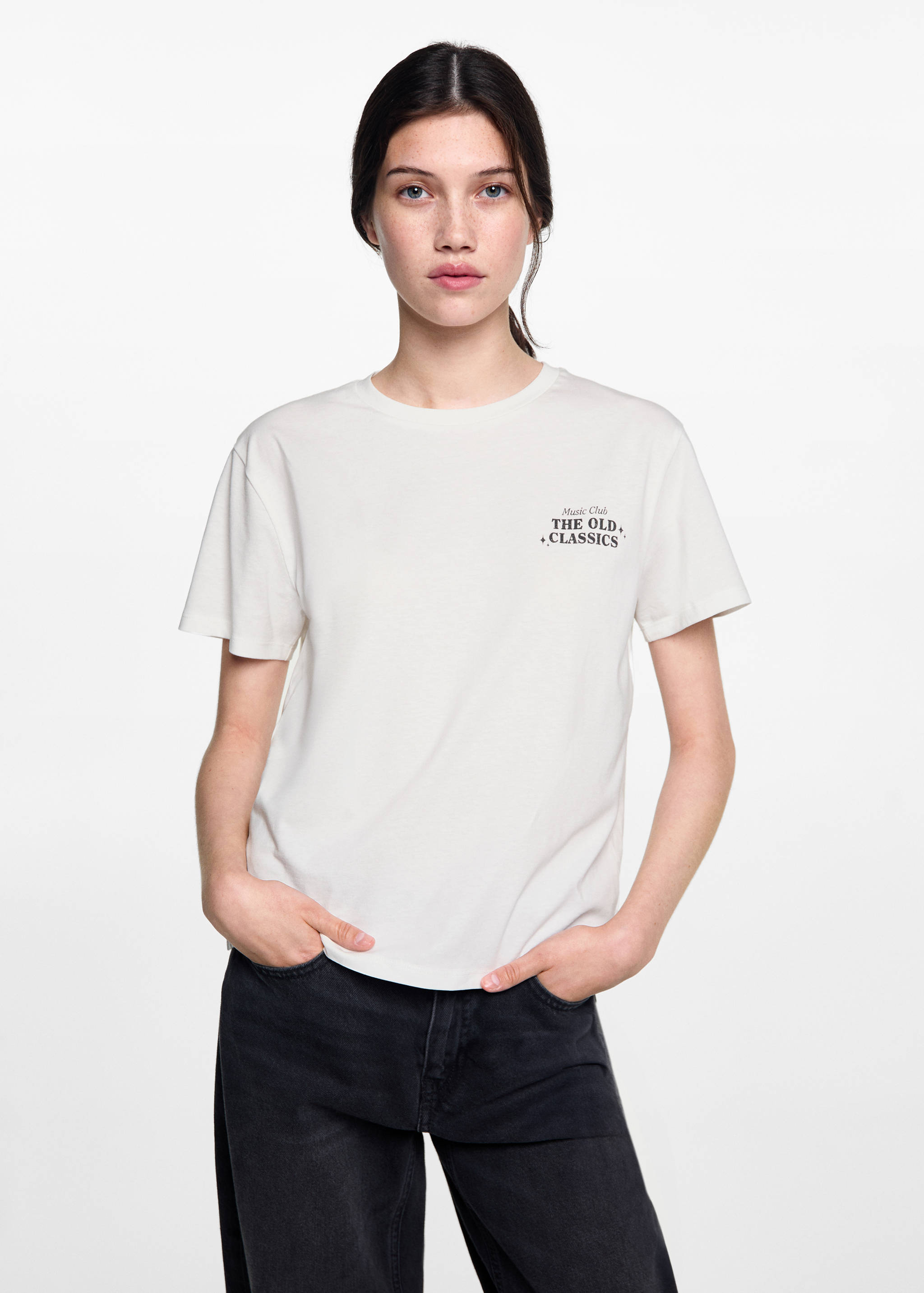 Printed cotton-blend T-shirt - Medium plane