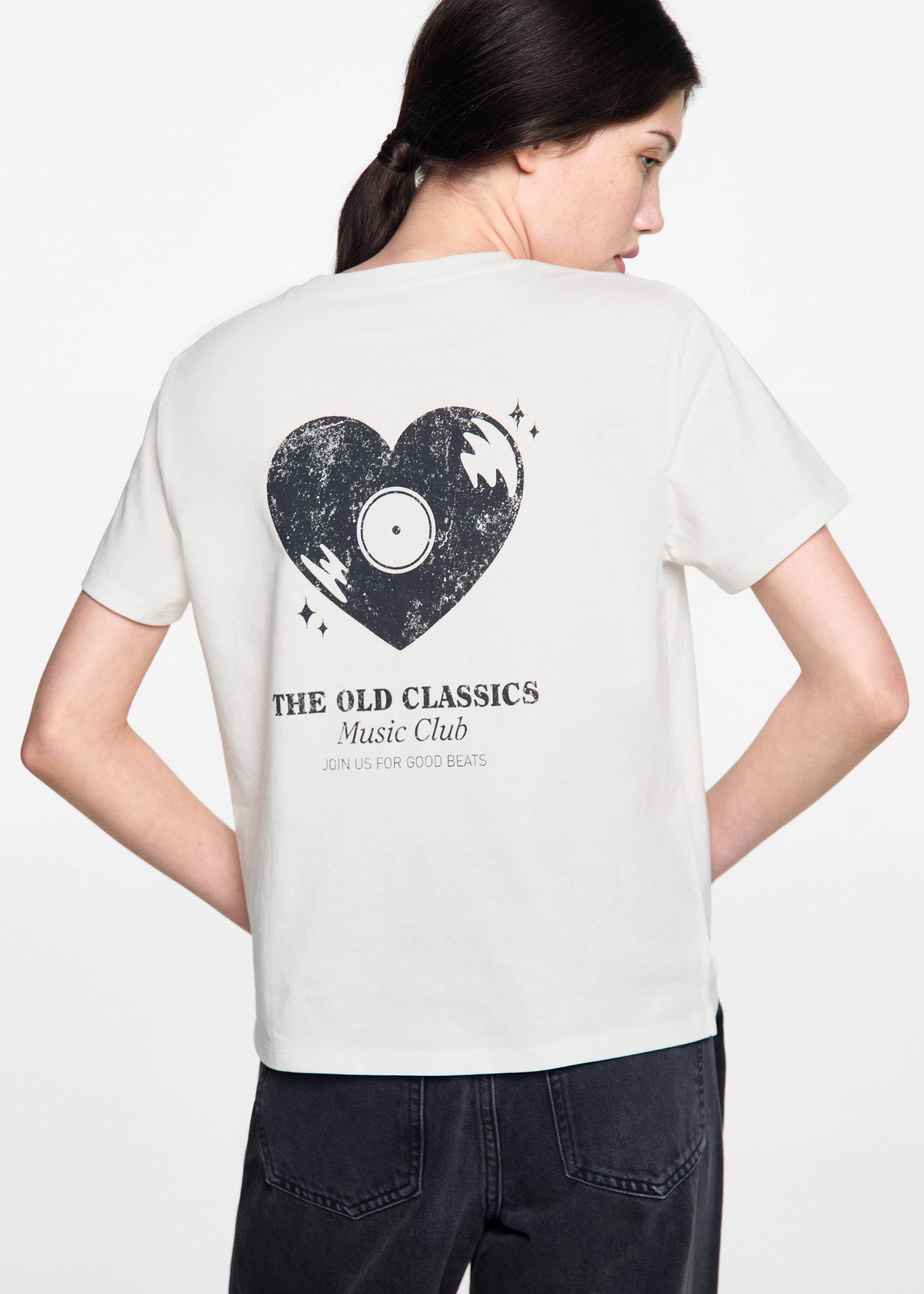 Printed cotton-blend T-shirt - Reverse of the article