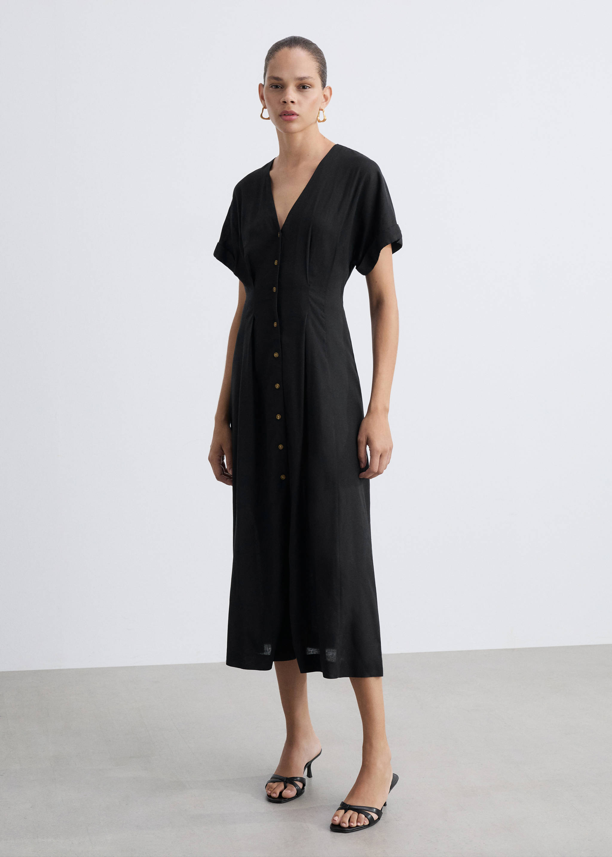 A-line dress with buttons - General plane
