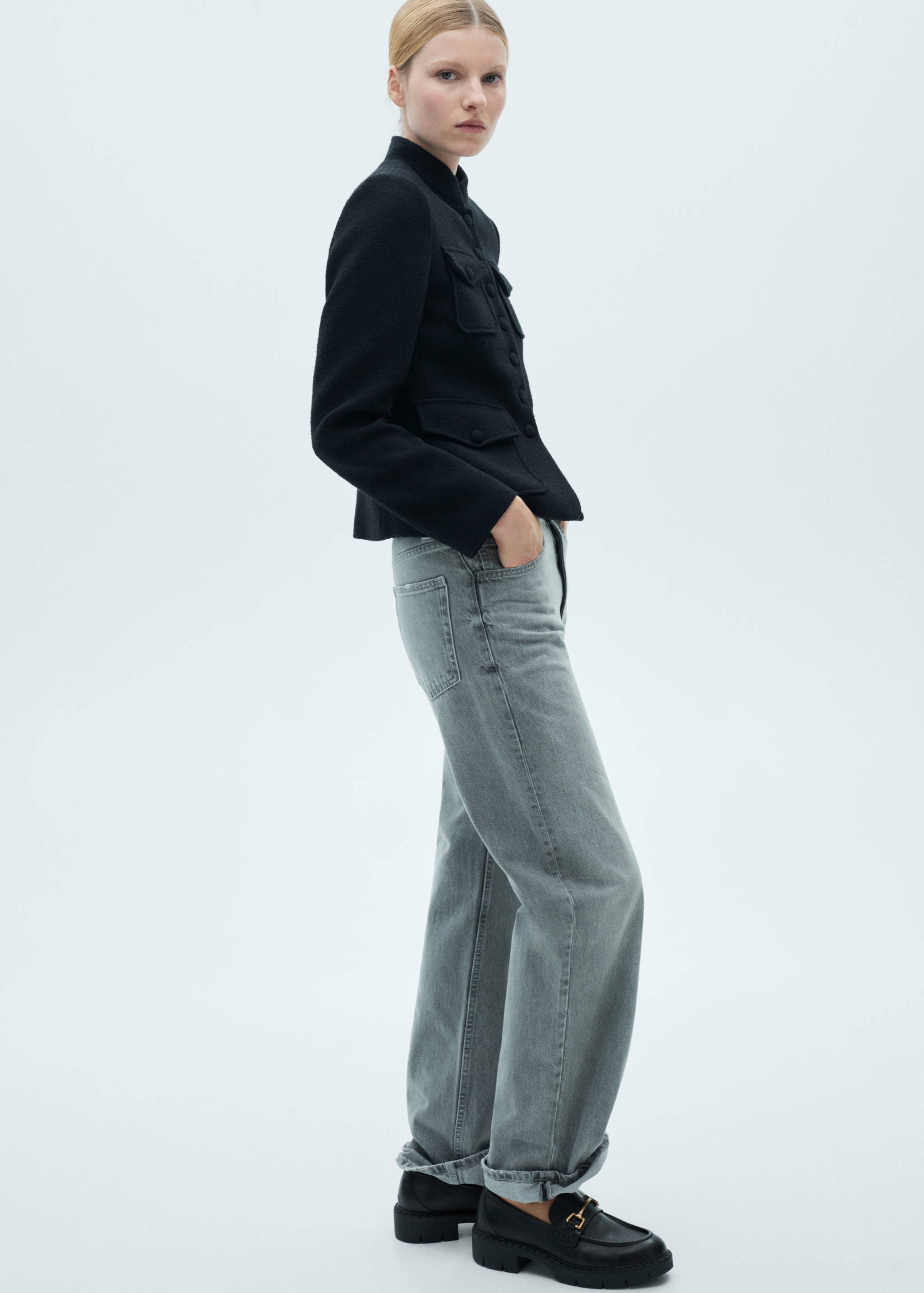 Leather loafers with metallic detail - General plane