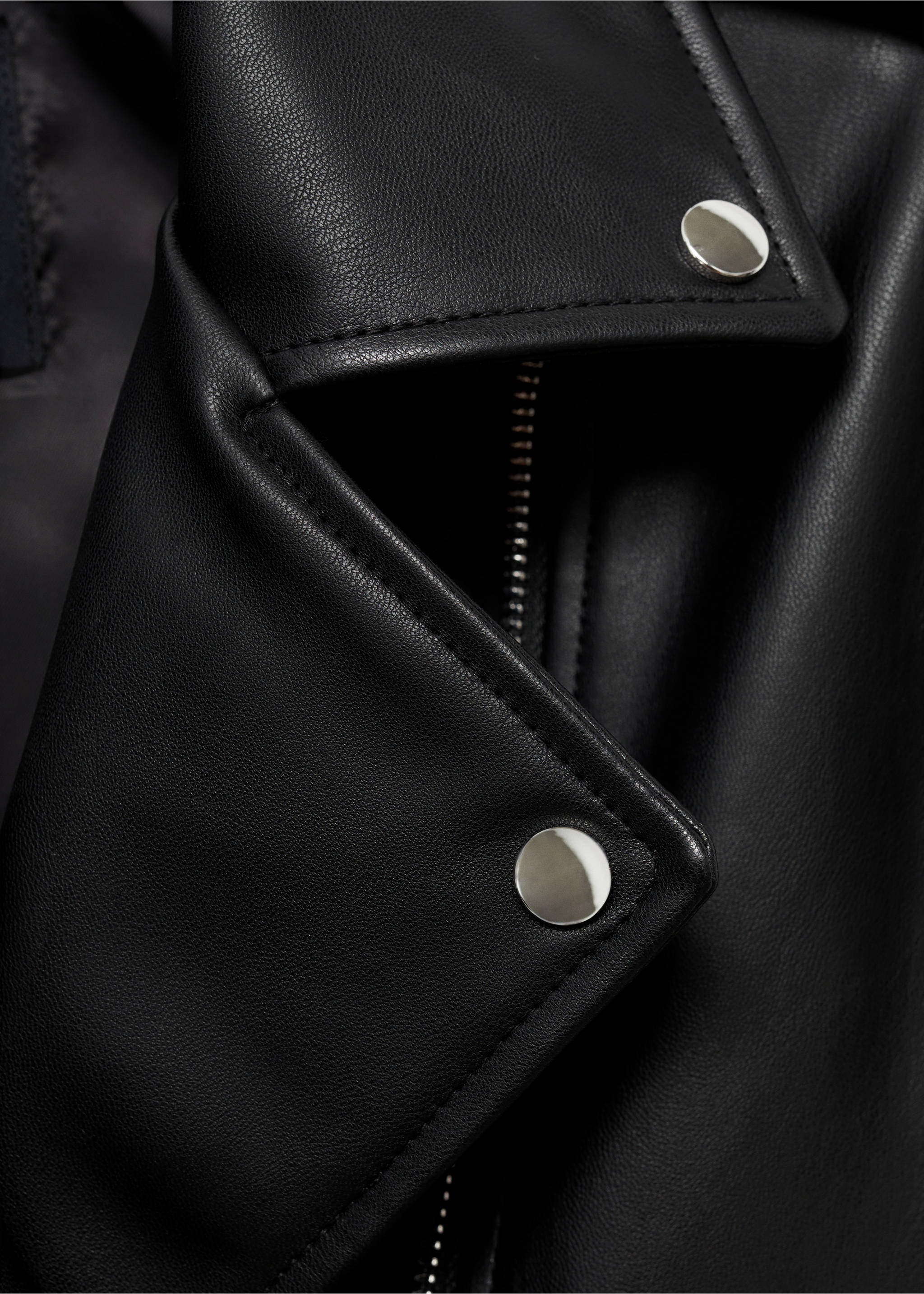 Cazadora biker efecto piel - Detalle del artículo 8, Negro. Ref: 77064057-00.