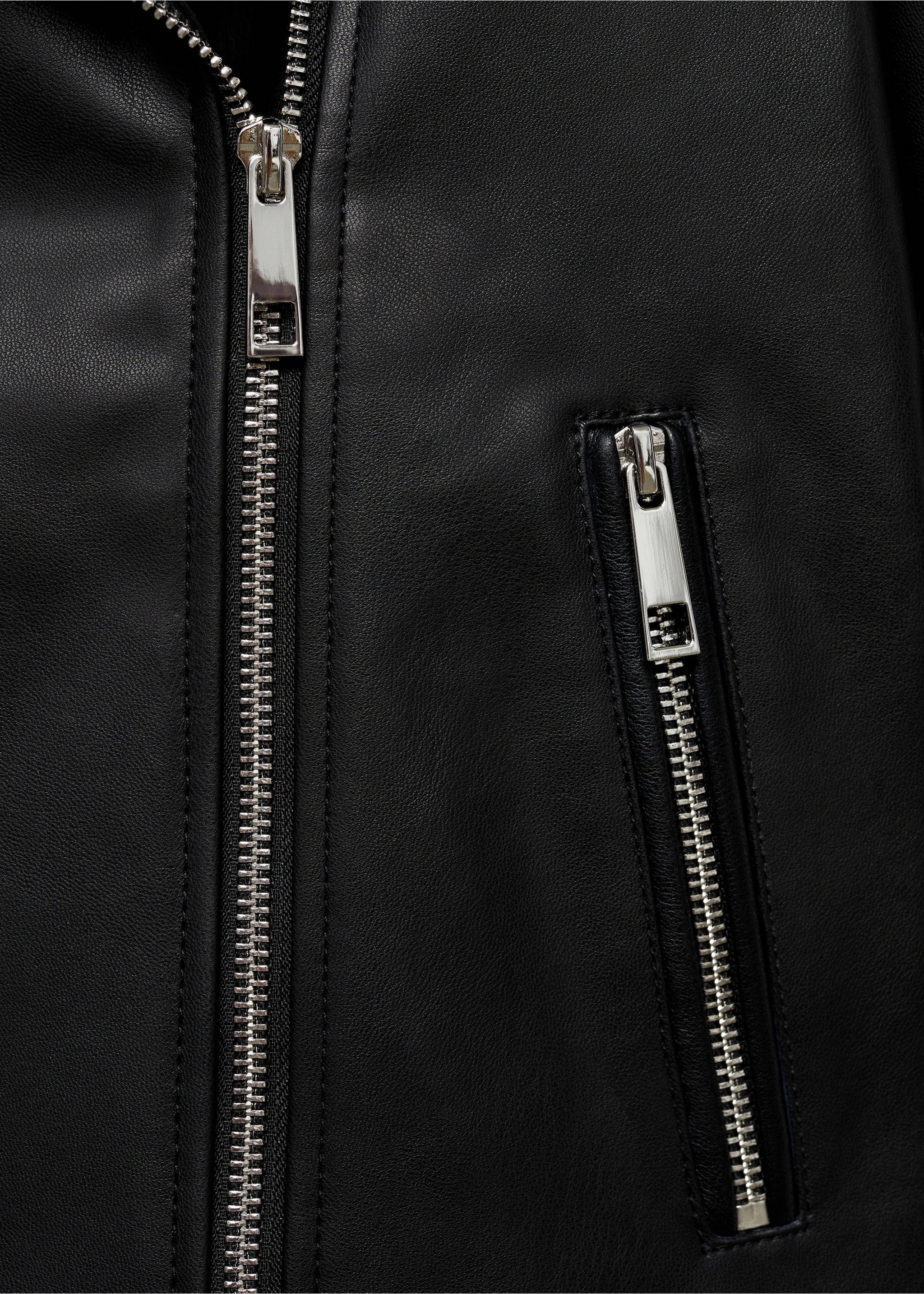 Cazadora biker efecto piel - Detalle del artículo 0, Negro. Ref: 77064057-00.