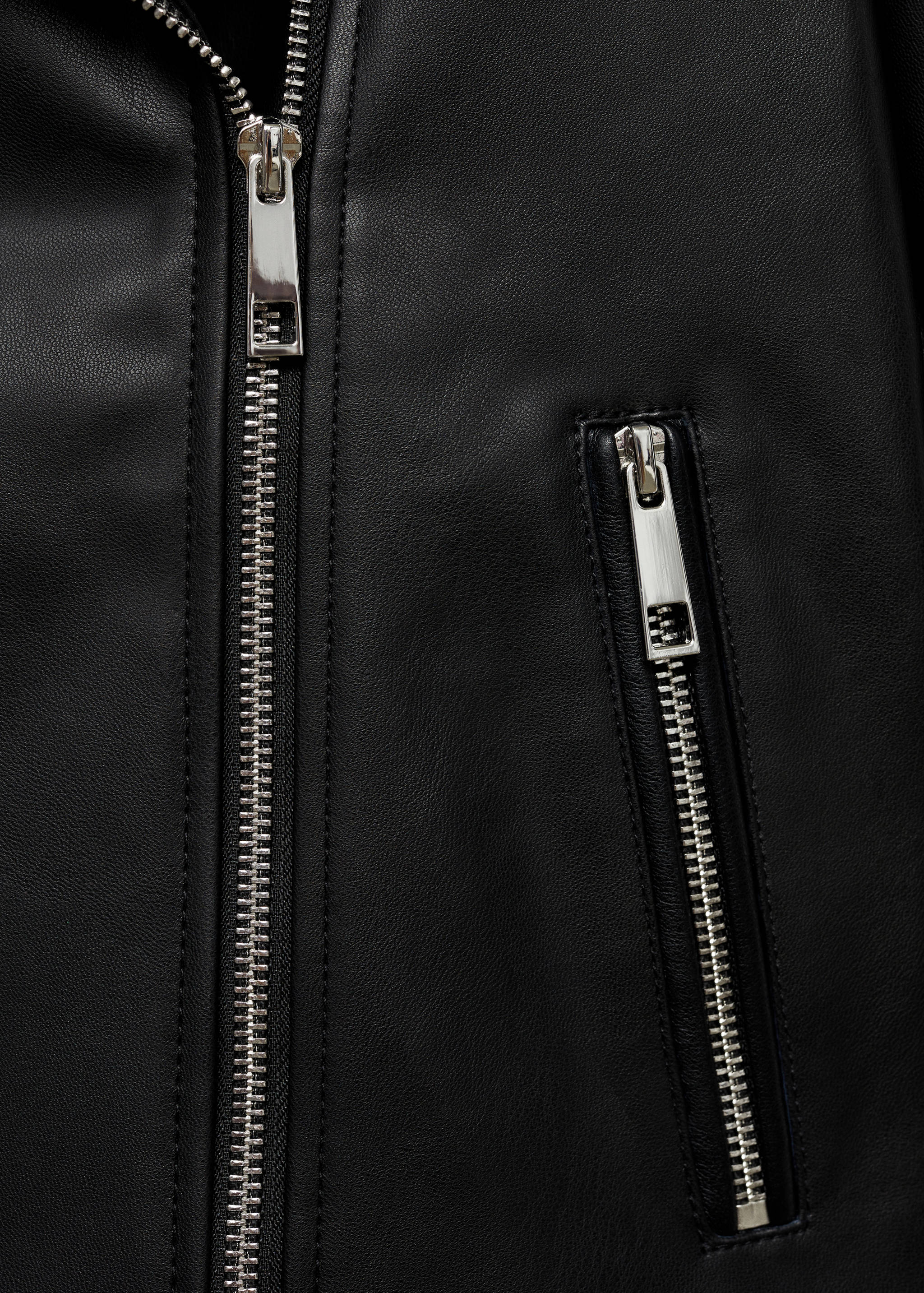 Faux-leather biker jacket - Details of the article 0