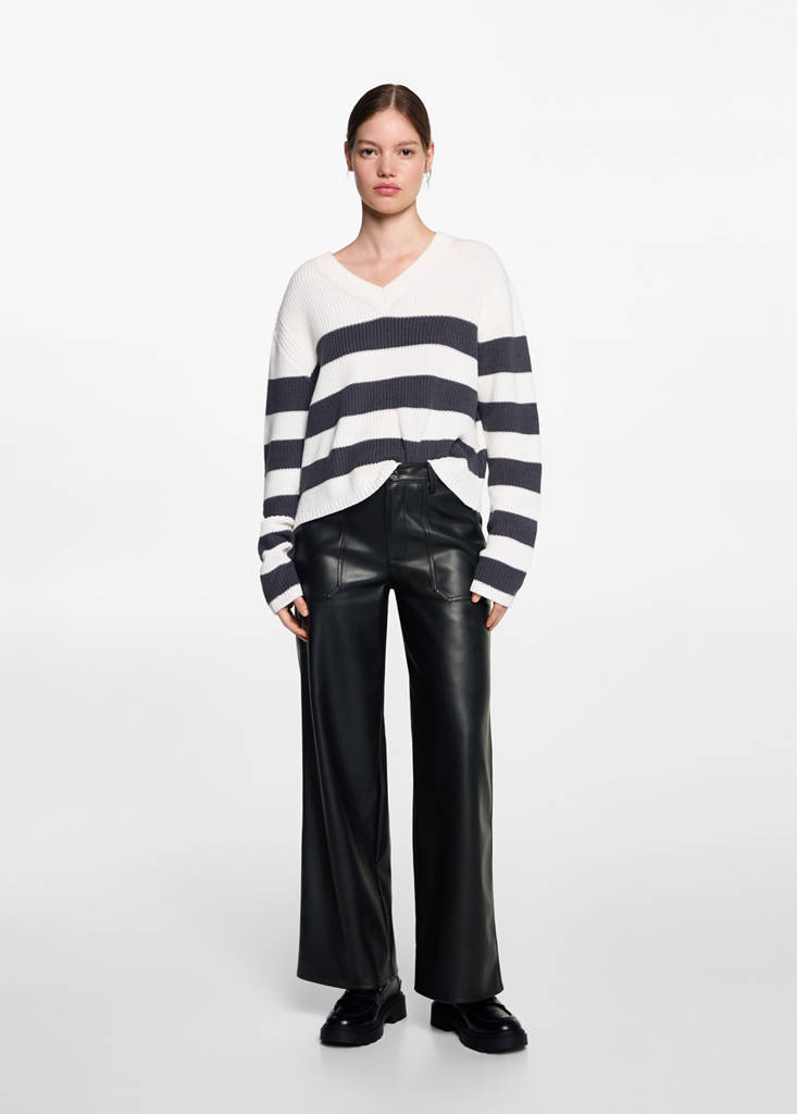 Faux-leather trousers — Black