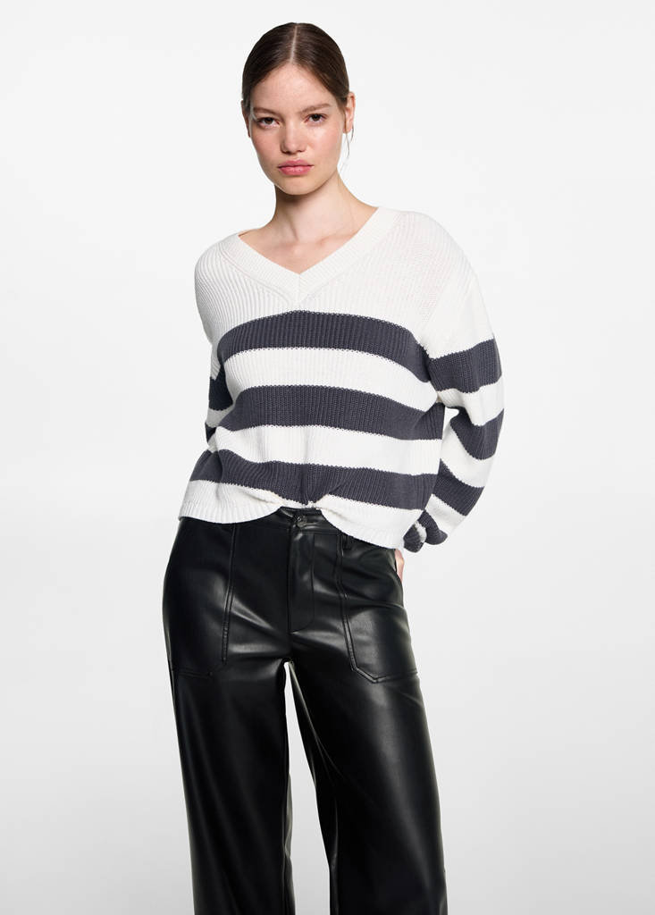 Faux-leather trousers — Black