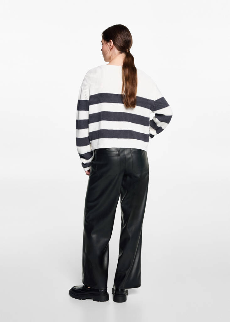 Faux-leather trousers — Black