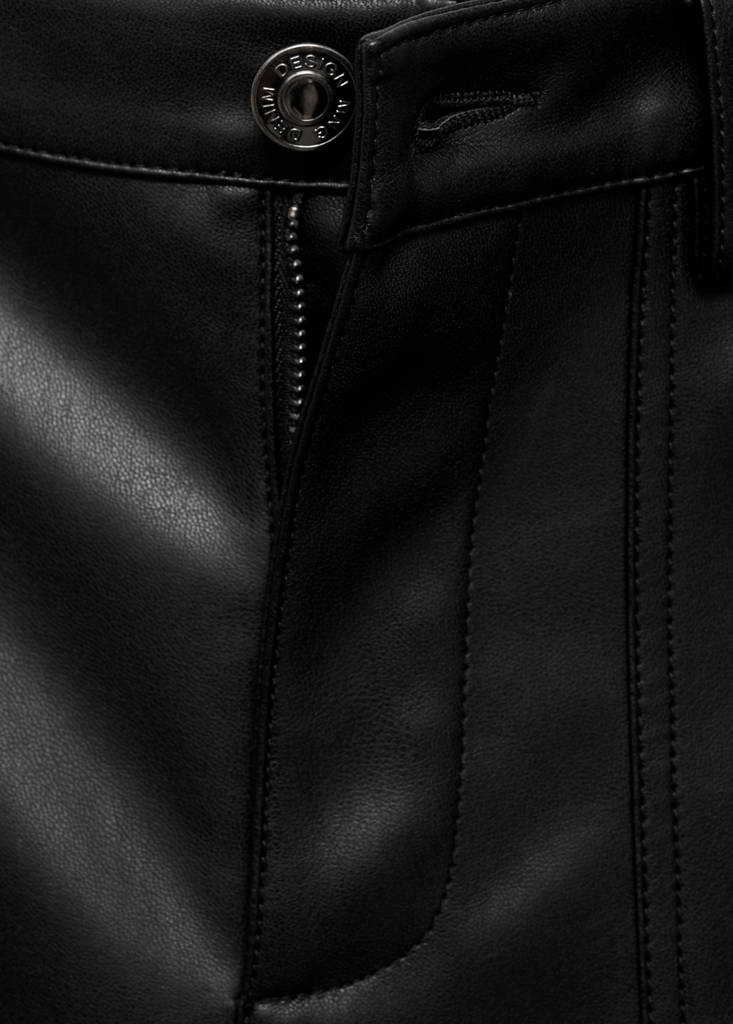 Faux-leather trousers — Black
