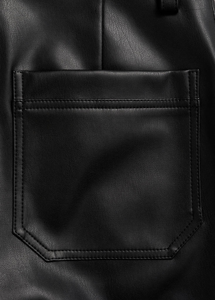 Faux-leather trousers — Black