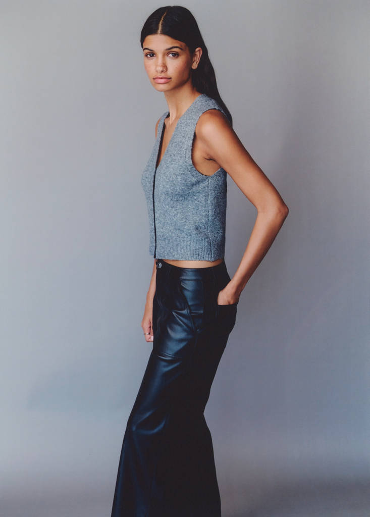 Faux-leather trousers — Black