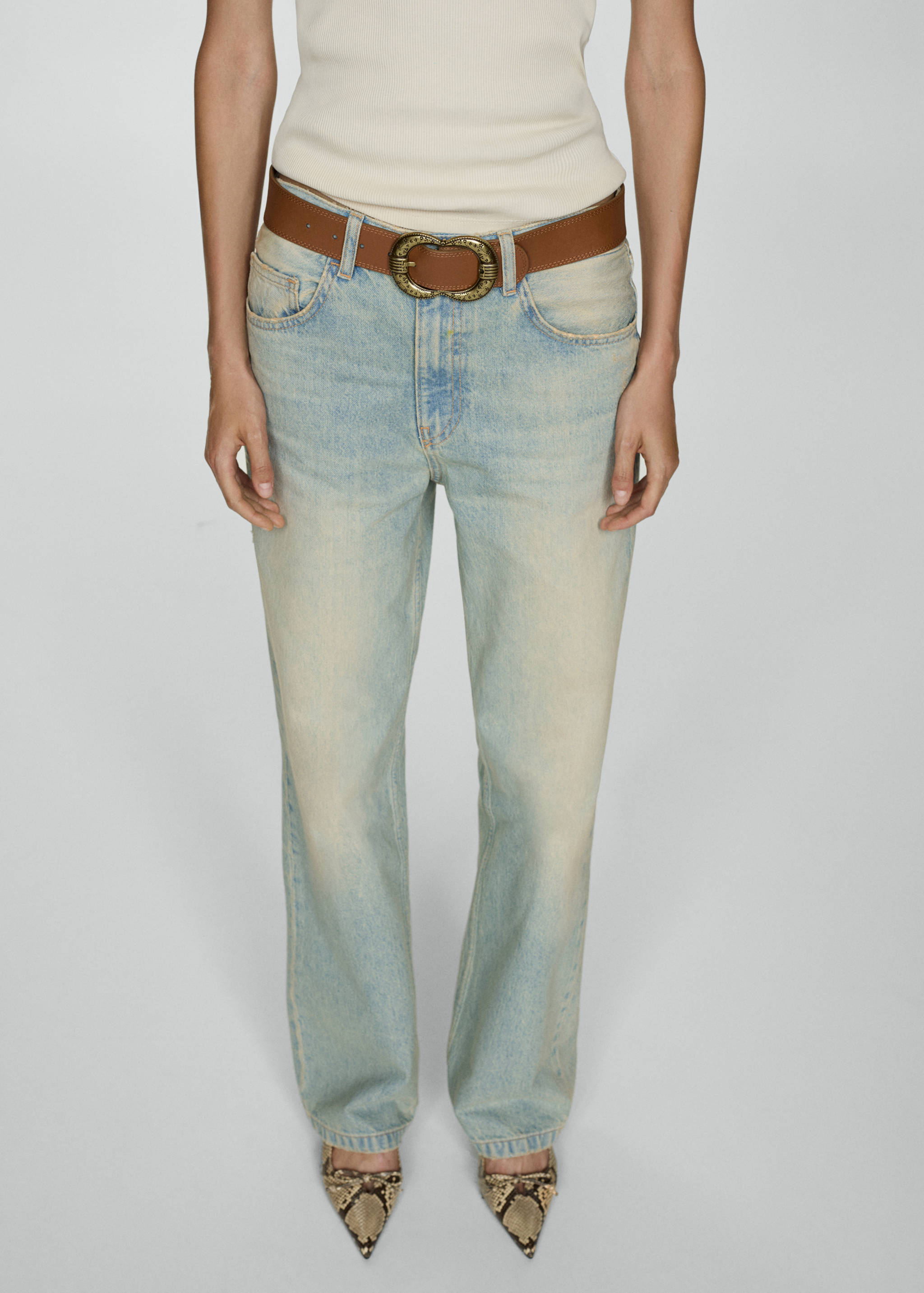 Mid-rise straight jeans - Medium plane