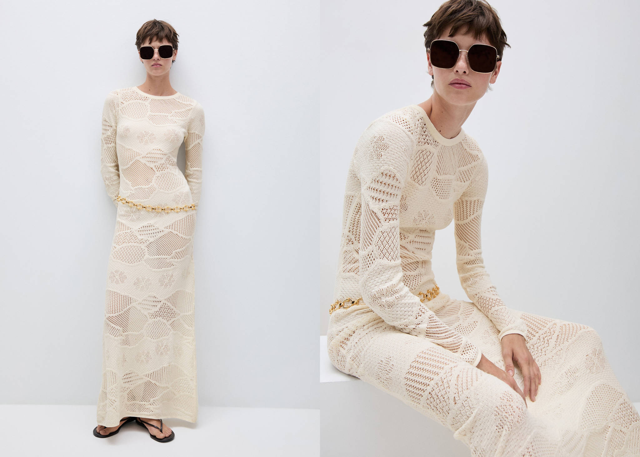 Knit long dress - Panoramic plane