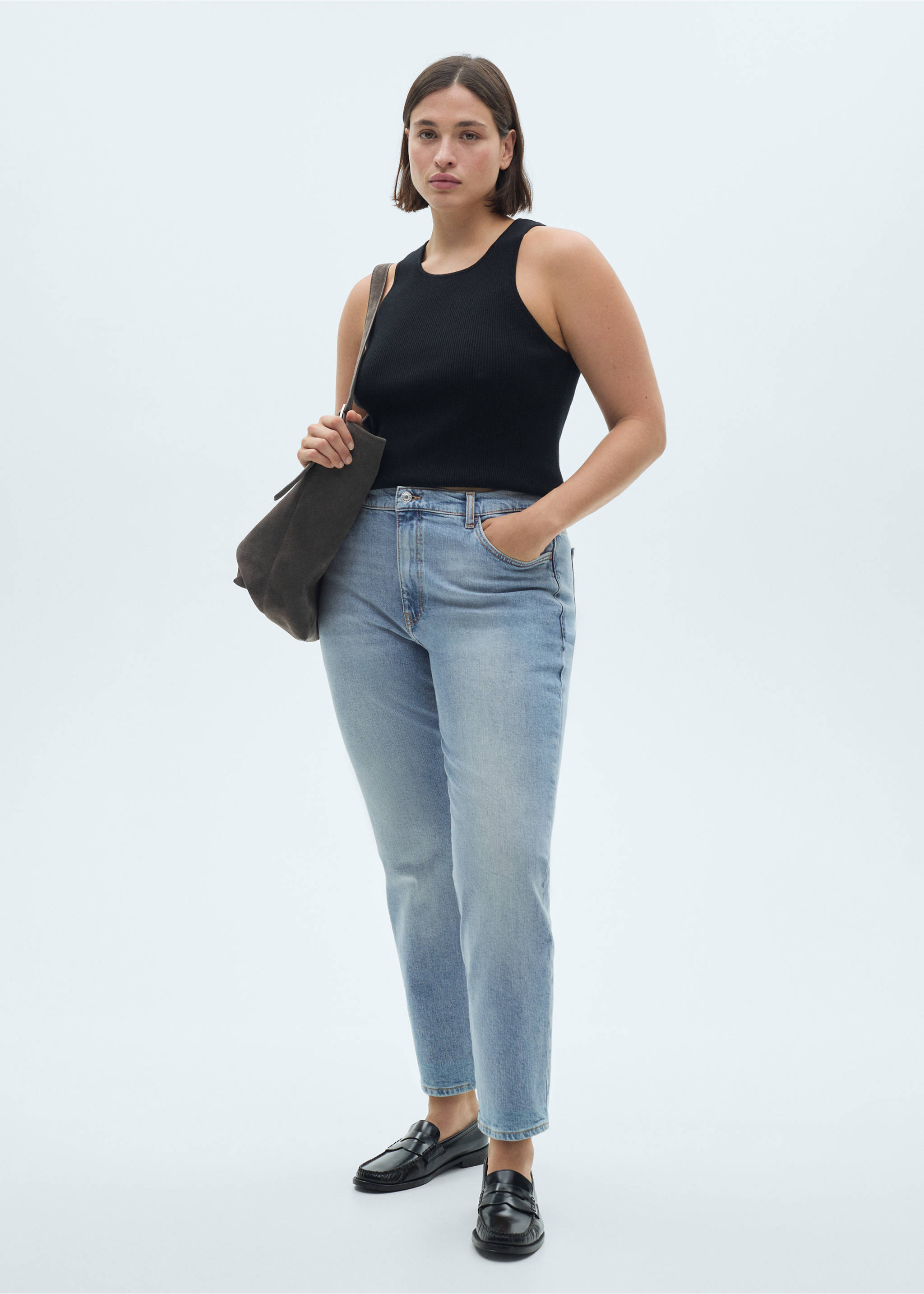 Укороченные джинсы slim Claudia - Деталь изделия 3, Синий средний. Ref: 77064069-00.