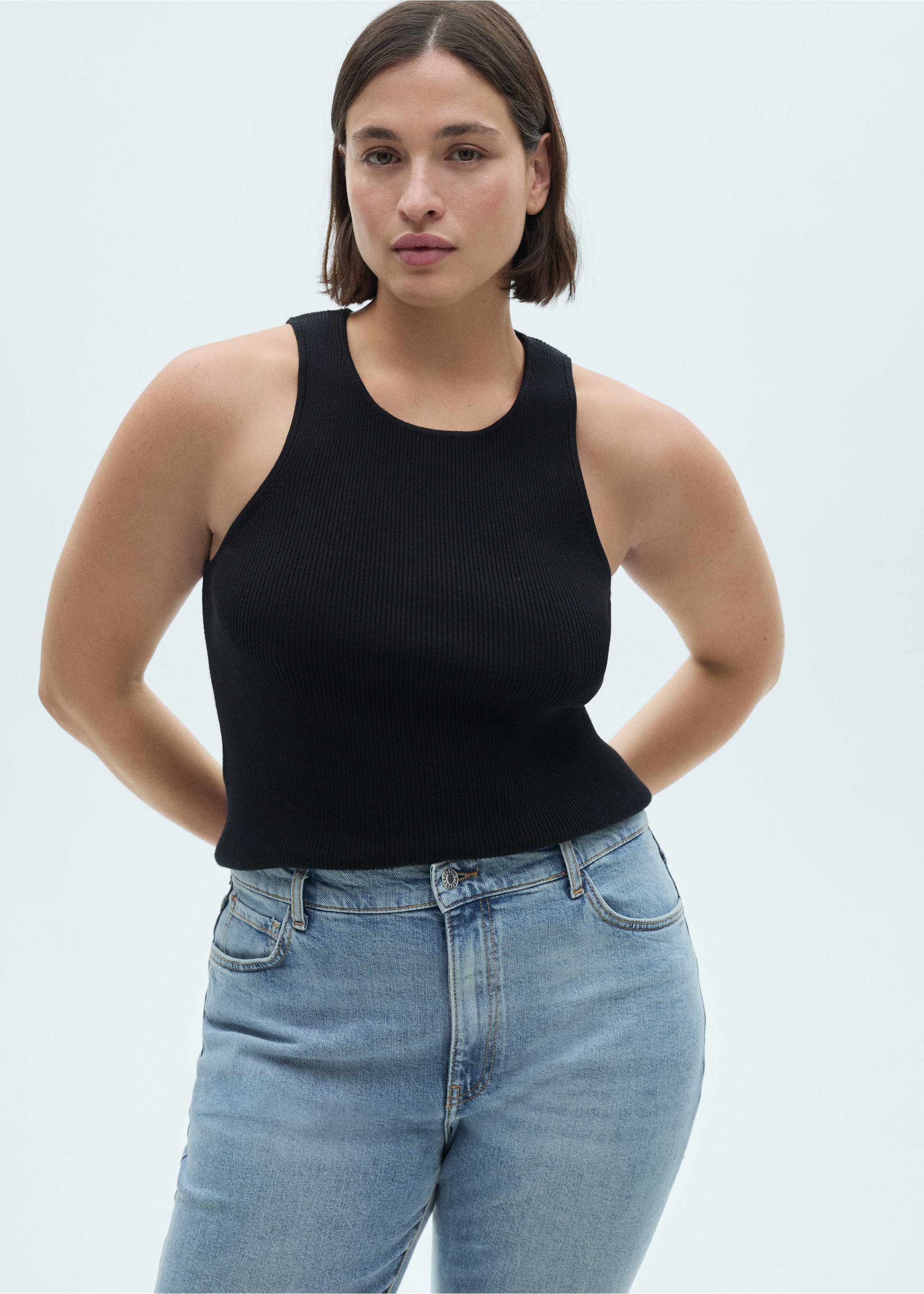 Укороченные джинсы slim Claudia - Деталь изделия 5, Синий средний. Ref: 77064069-00.