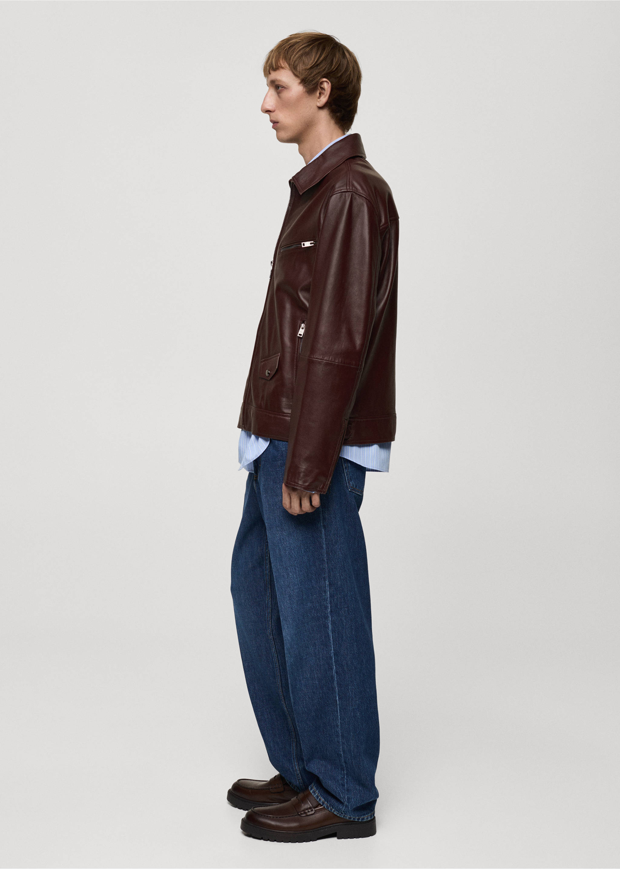 100% nappaleren jas - Detail van het artikel 3, Bordeaux. Ref: 77064434-00.
