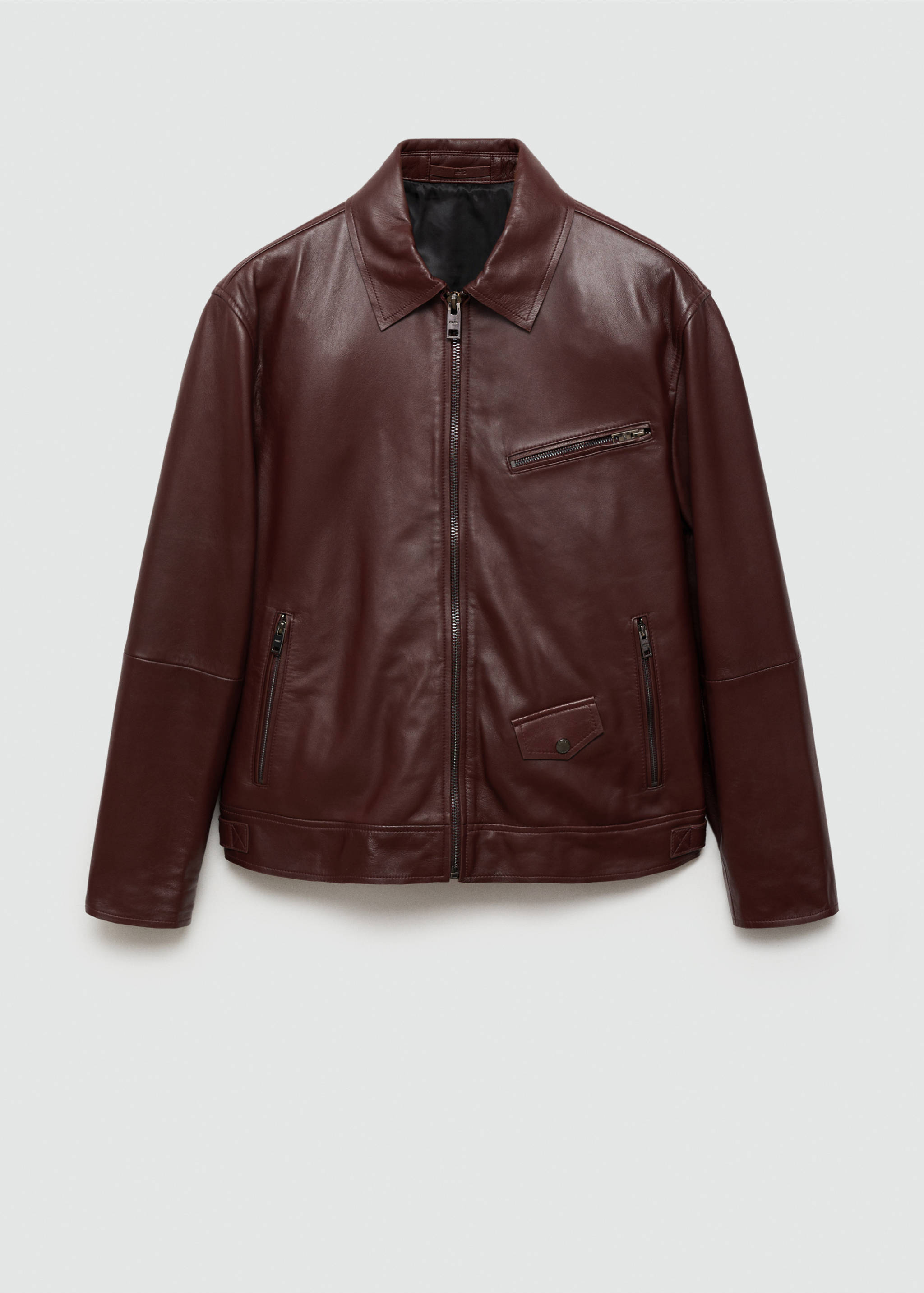100% nappa leather jacket - Article without model, Burgundy. Ref: 77064434-00.