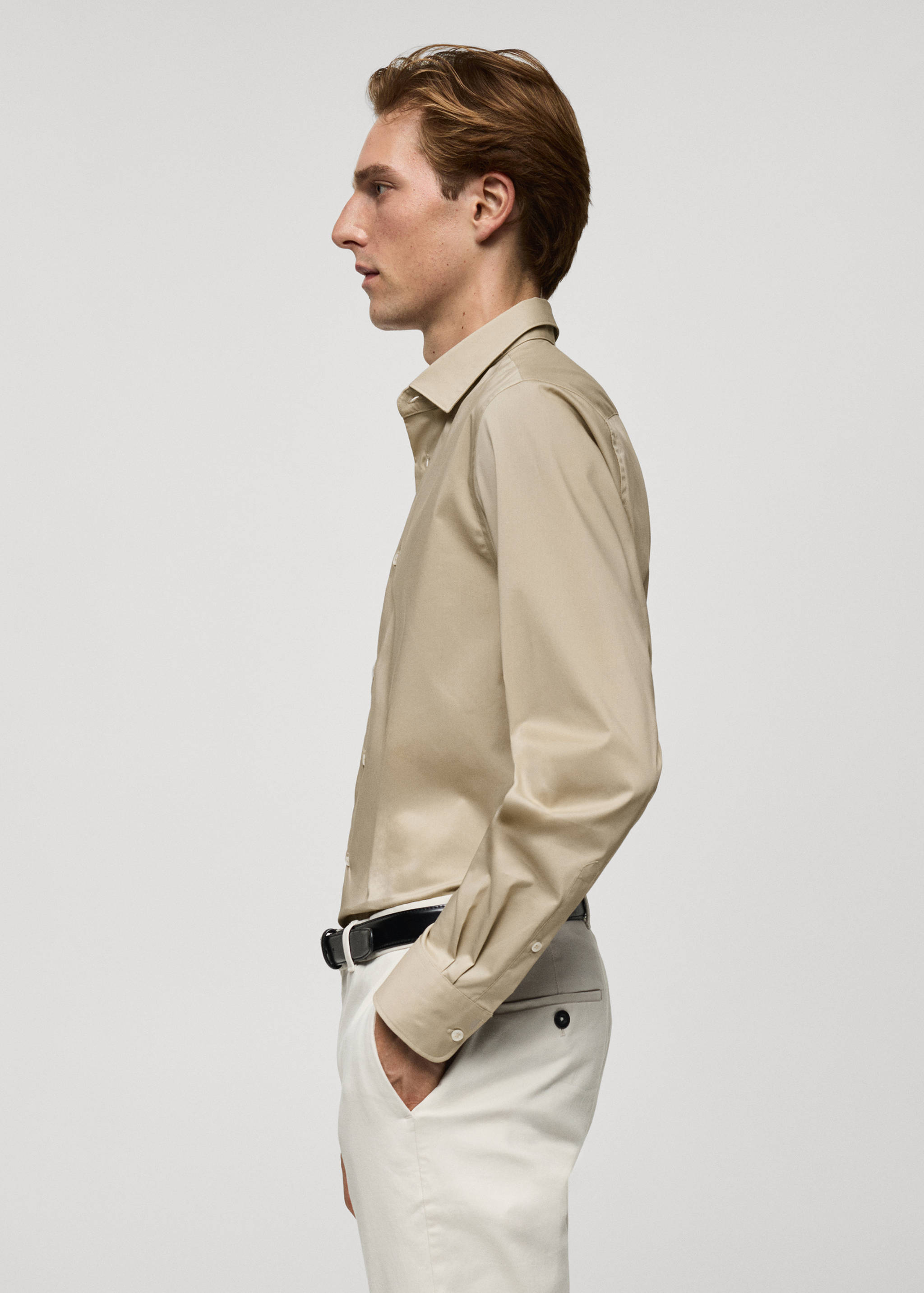 Regular-fit stretch cotton shirt - Details of the article 2