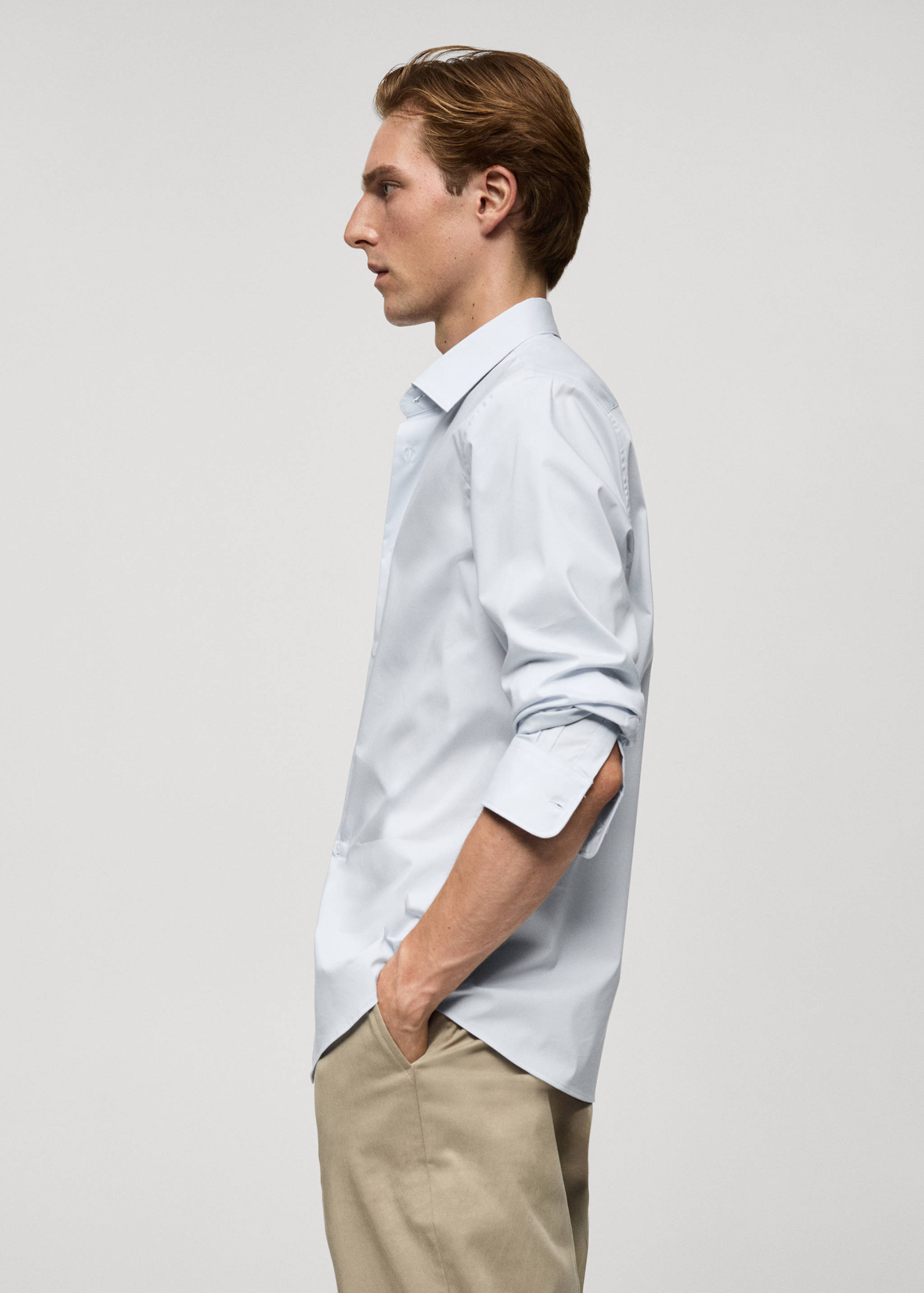 Regular-fit stretch cotton shirt - Details of the article 2