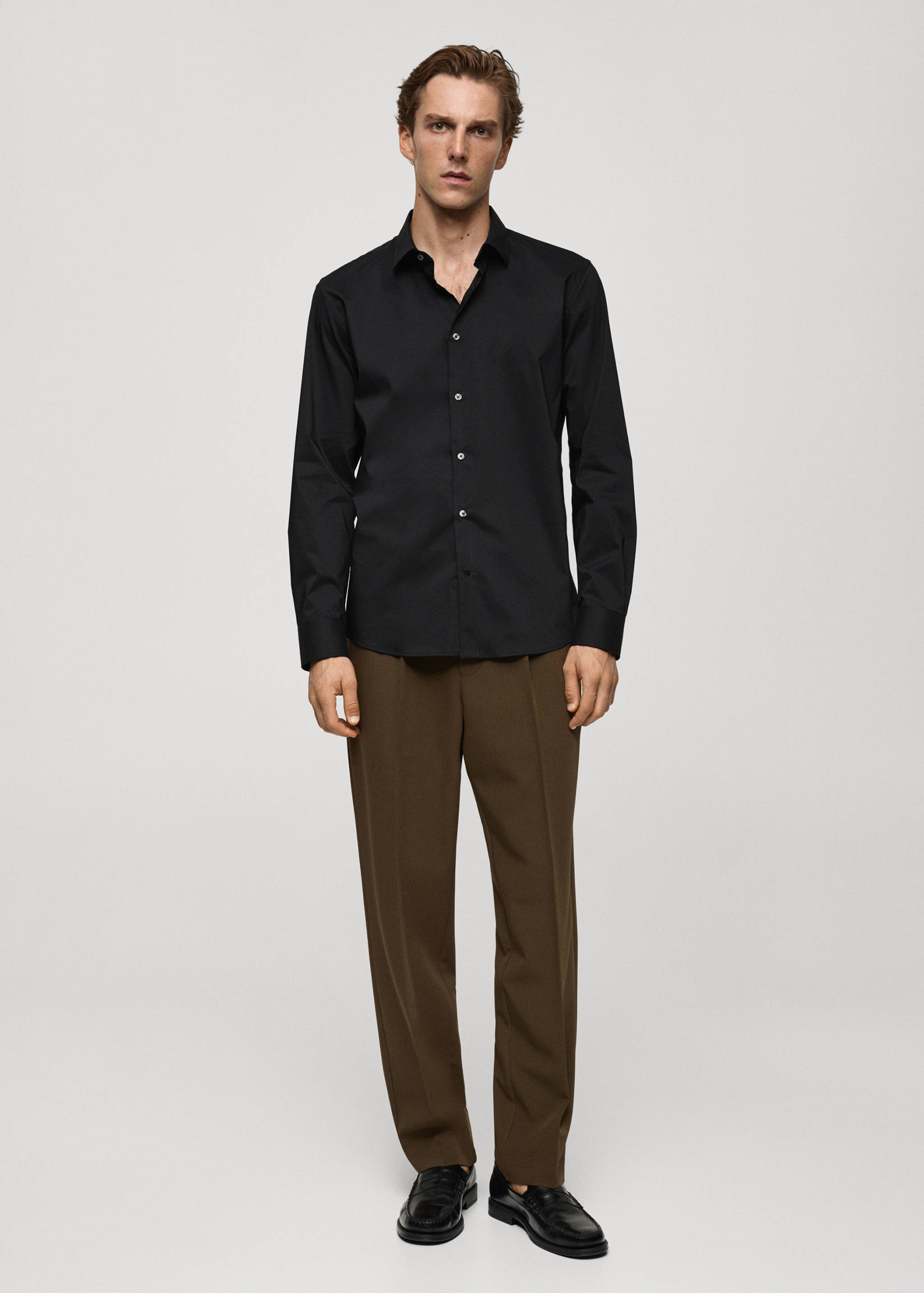Regular-fit stretch cotton shirt - General plane