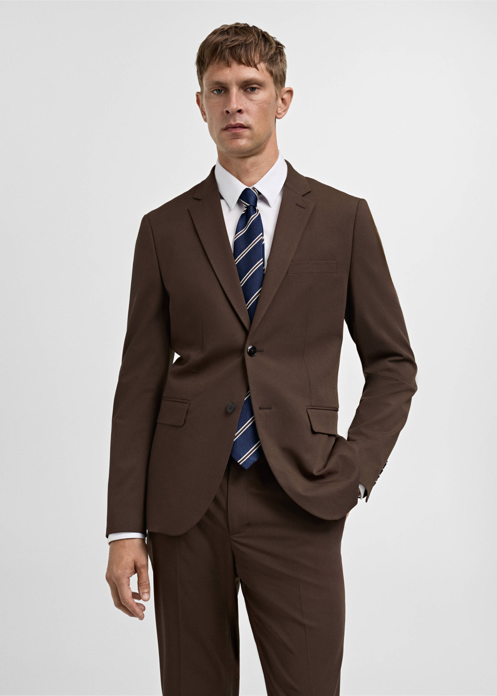 Super slim-fit suit jacket in stretch fabric - Medium plane
