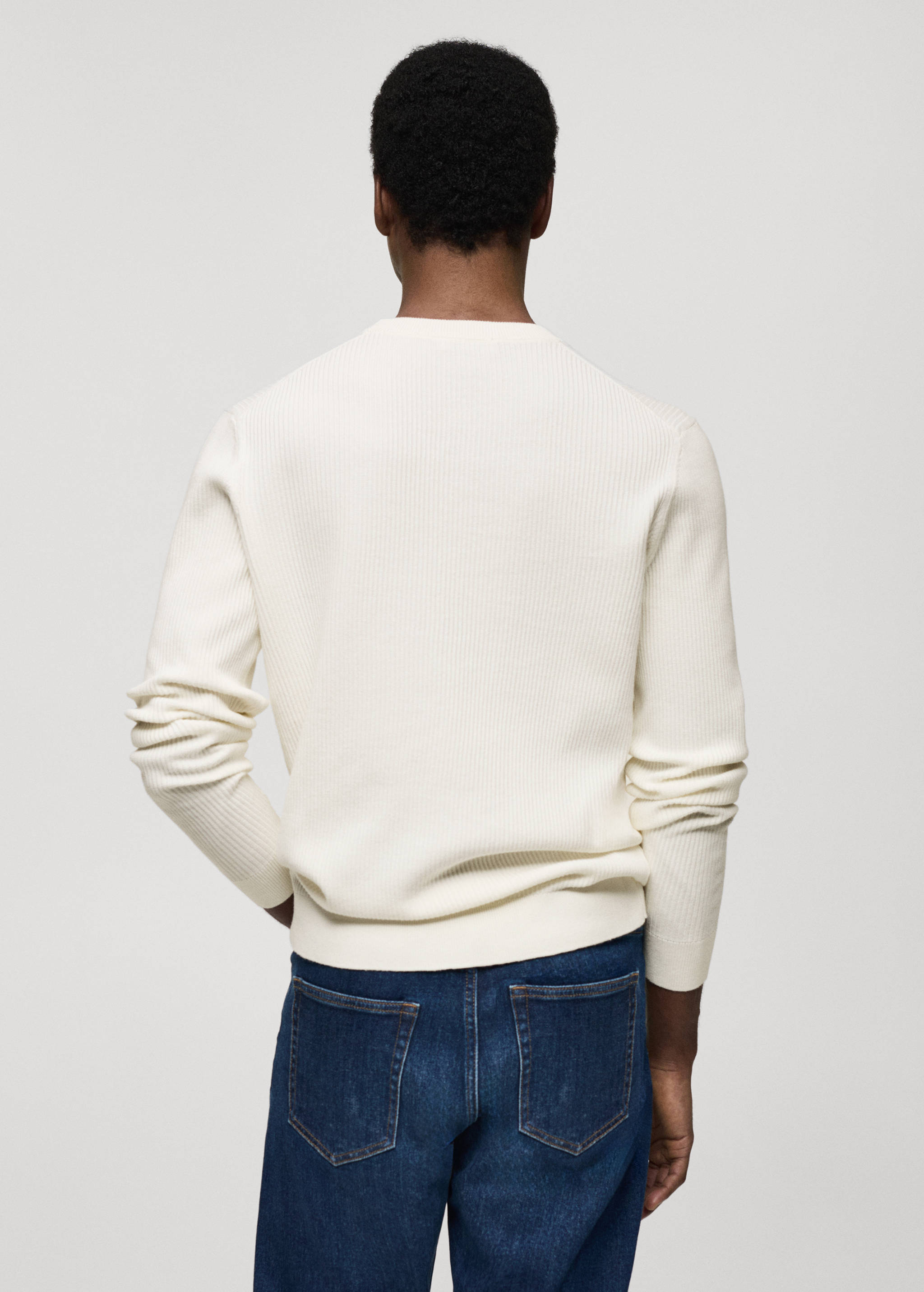 Ribbed cotton knitted sweater - Reverse of the article