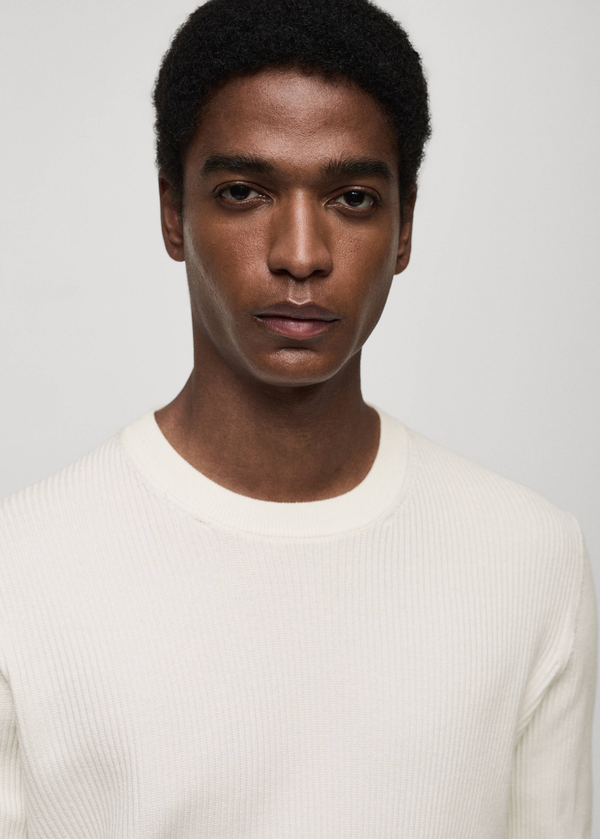 Ribbed cotton knitted sweater - Details of the article 1