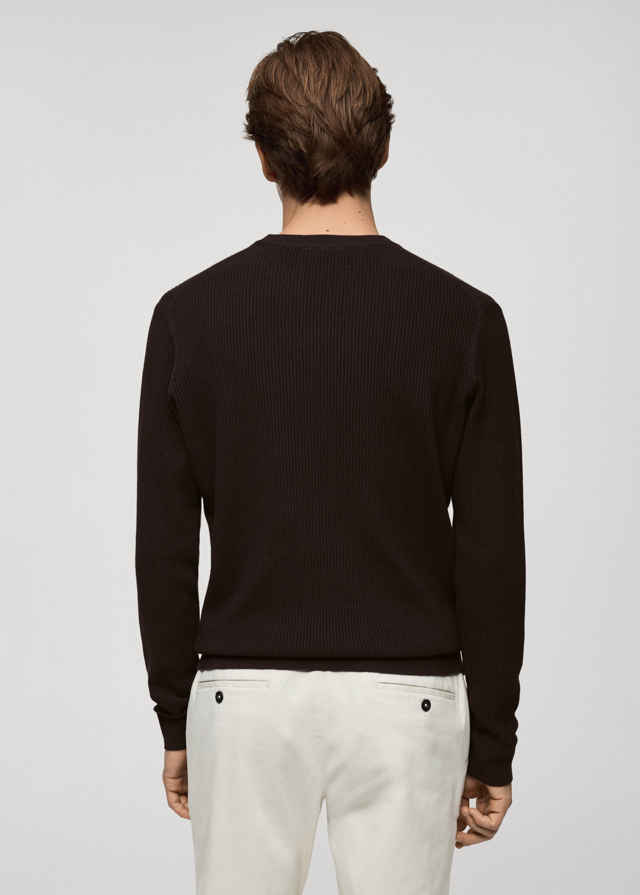 Ribbed cotton knitted sweater - Reverse of the article