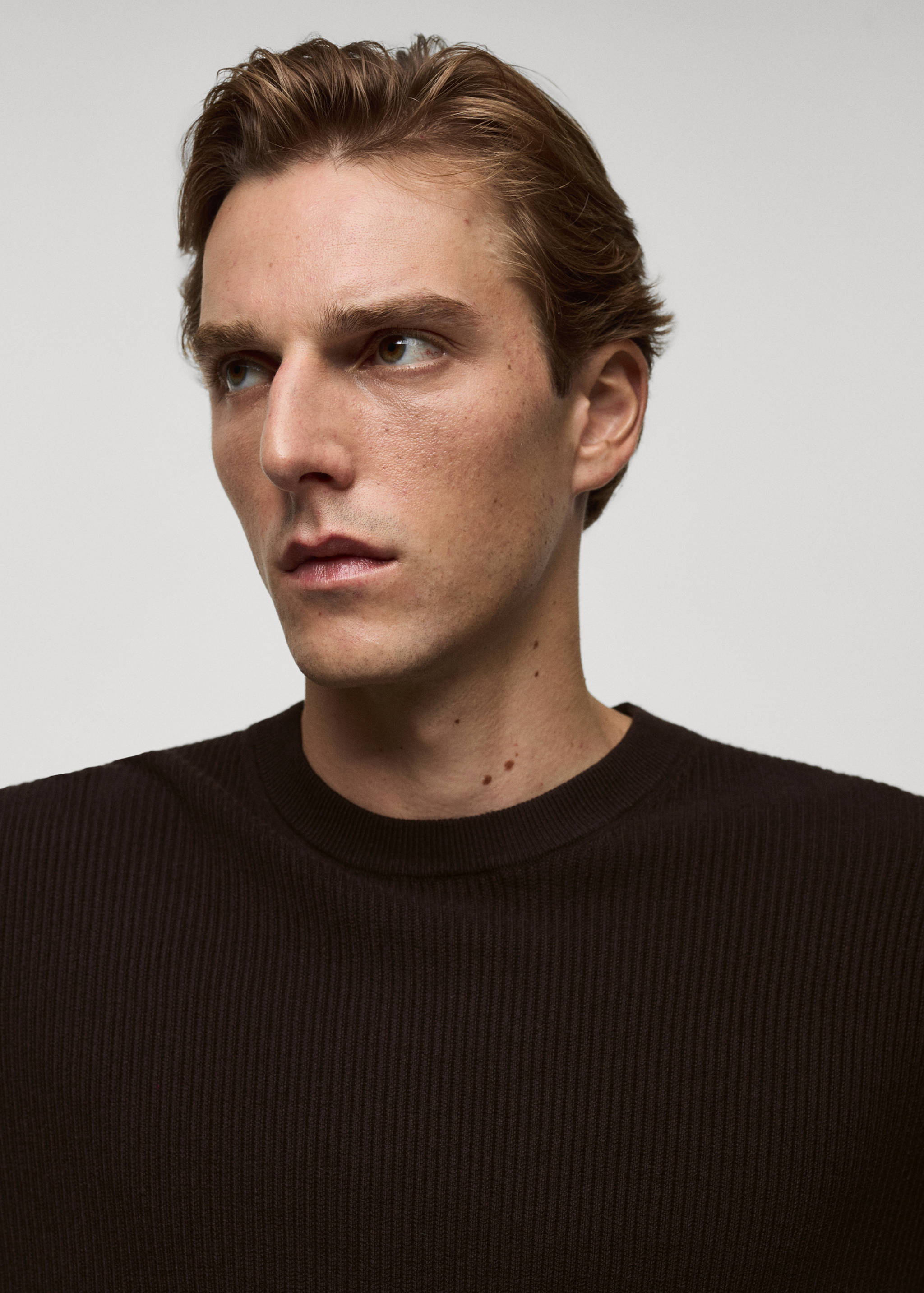 Ribbed cotton knitted sweater - Details of the article 1