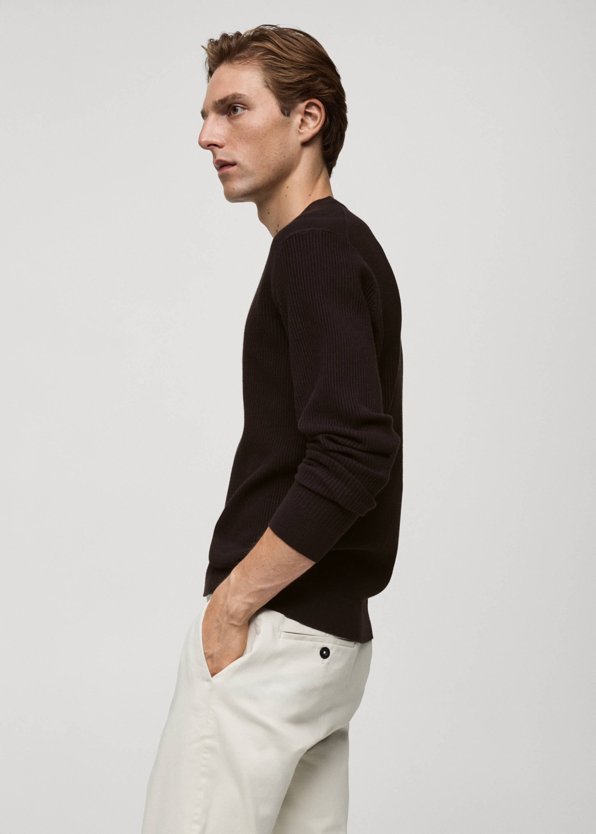 Ribbed cotton knitted sweater - Details of the article 2